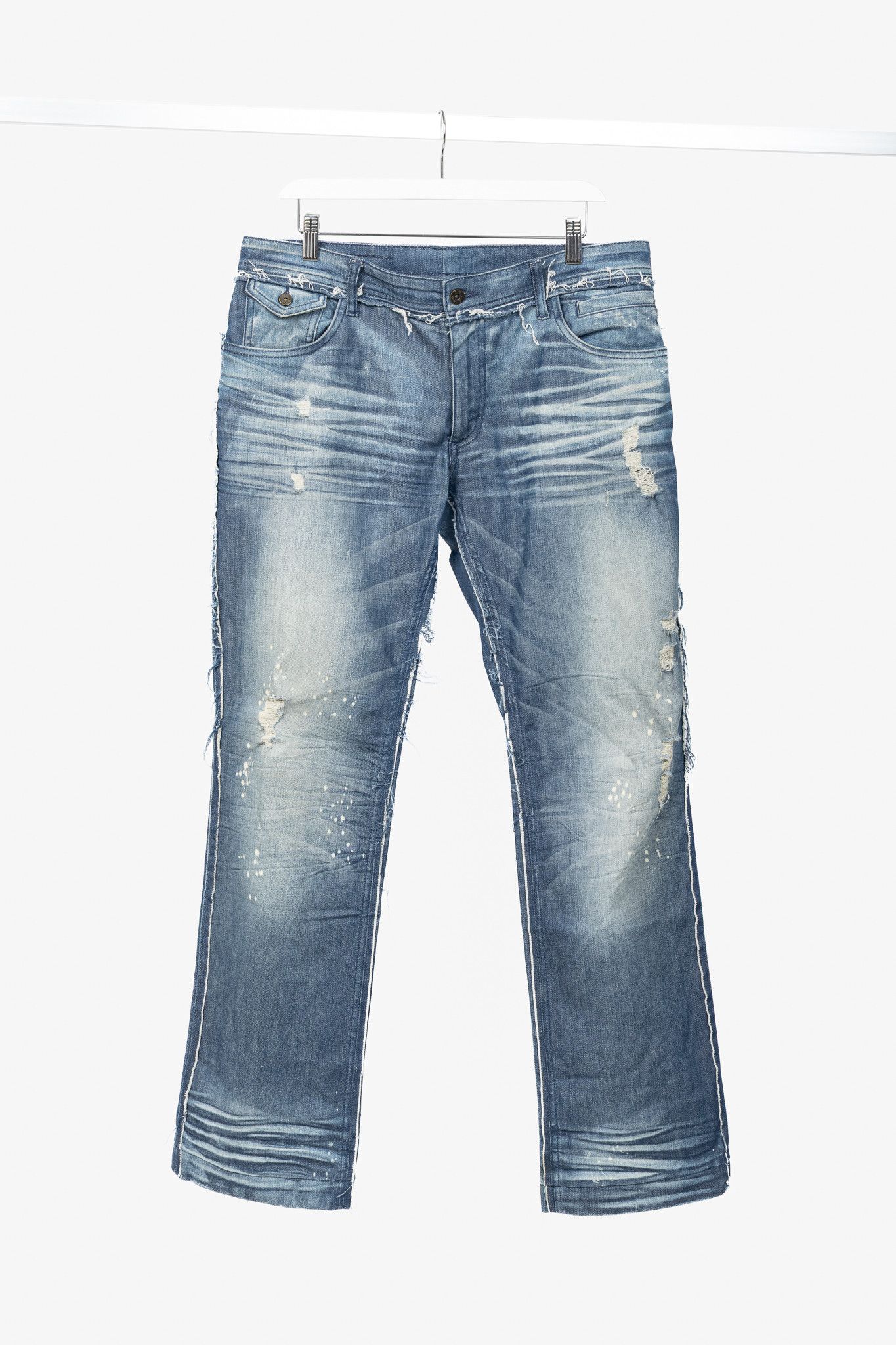 Dolce & Gabbana Dolce & Gabbana Distressed Paint-Splatter Straight-Leg Jeans Size US 36 / EU 52 - 1 Thumbnail