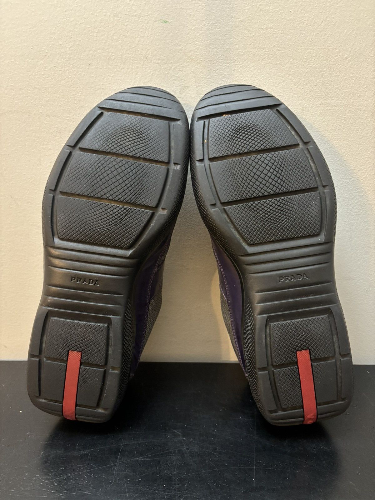 Prada Prada America’s Cup Retro Patent Leather Sneaker Purple Grey Size US 8.5 / EU 41-42 - 6 Thumbnail