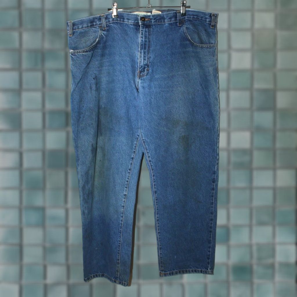 Faded Glory Faded Glory Jeans Mens Straight Denim High Rise 44x32 Blue 100% Cotton 5-Pocket Belt Loops Mens Size US 44 / EU 60 - 1 Thumbnail