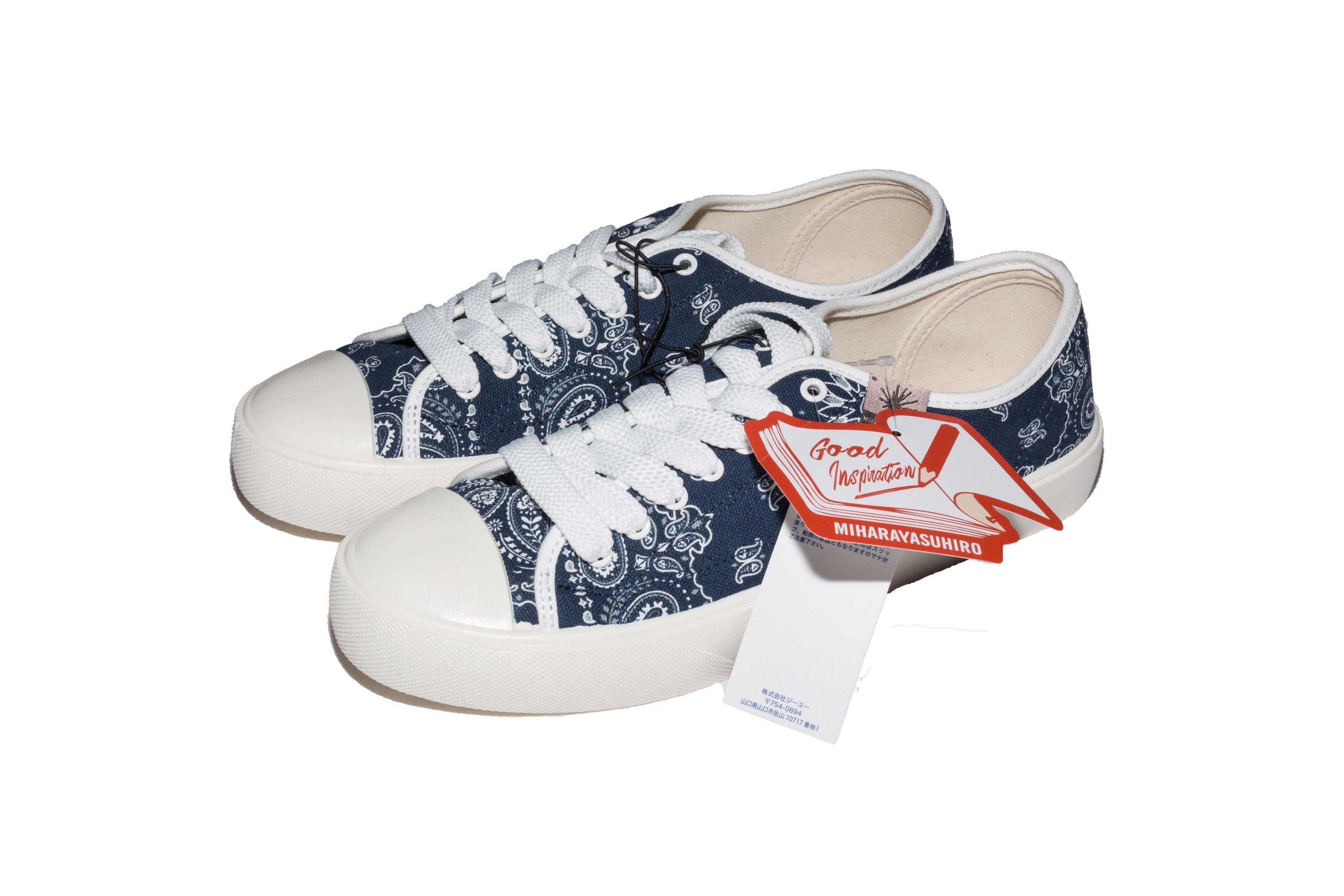 Maison MIHARA YASUHIRO Navy Paisley Lace Up Court Shoes Size US 8.5 / EU 41-42 - 2 Thumbnail