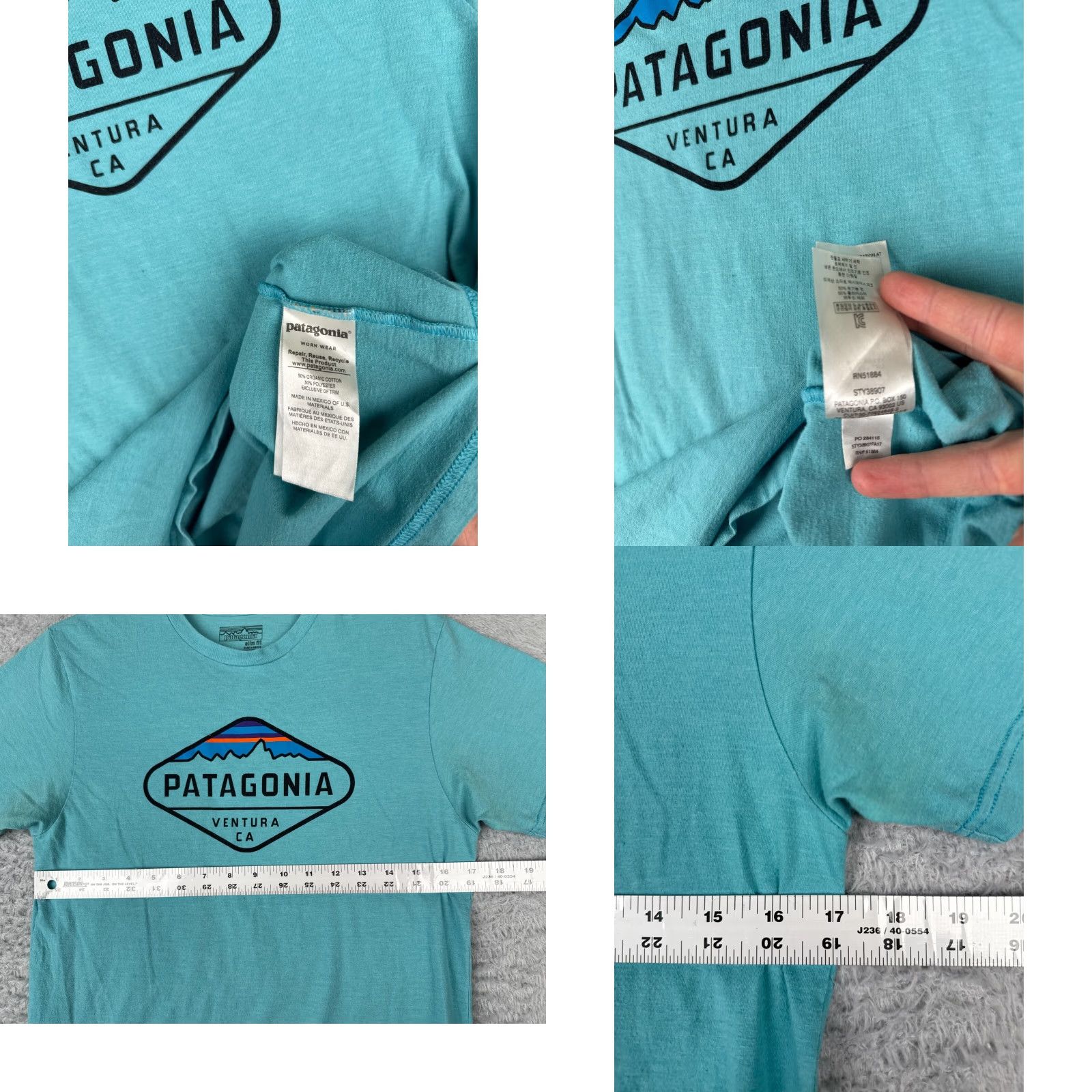Patagonia Patagonia Shirt Men Small Blue Crew Neck Cotton Blend Slim Fit Fitz Roy Crest Size US S / EU 44-46 / 1 - 8 Thumbnail