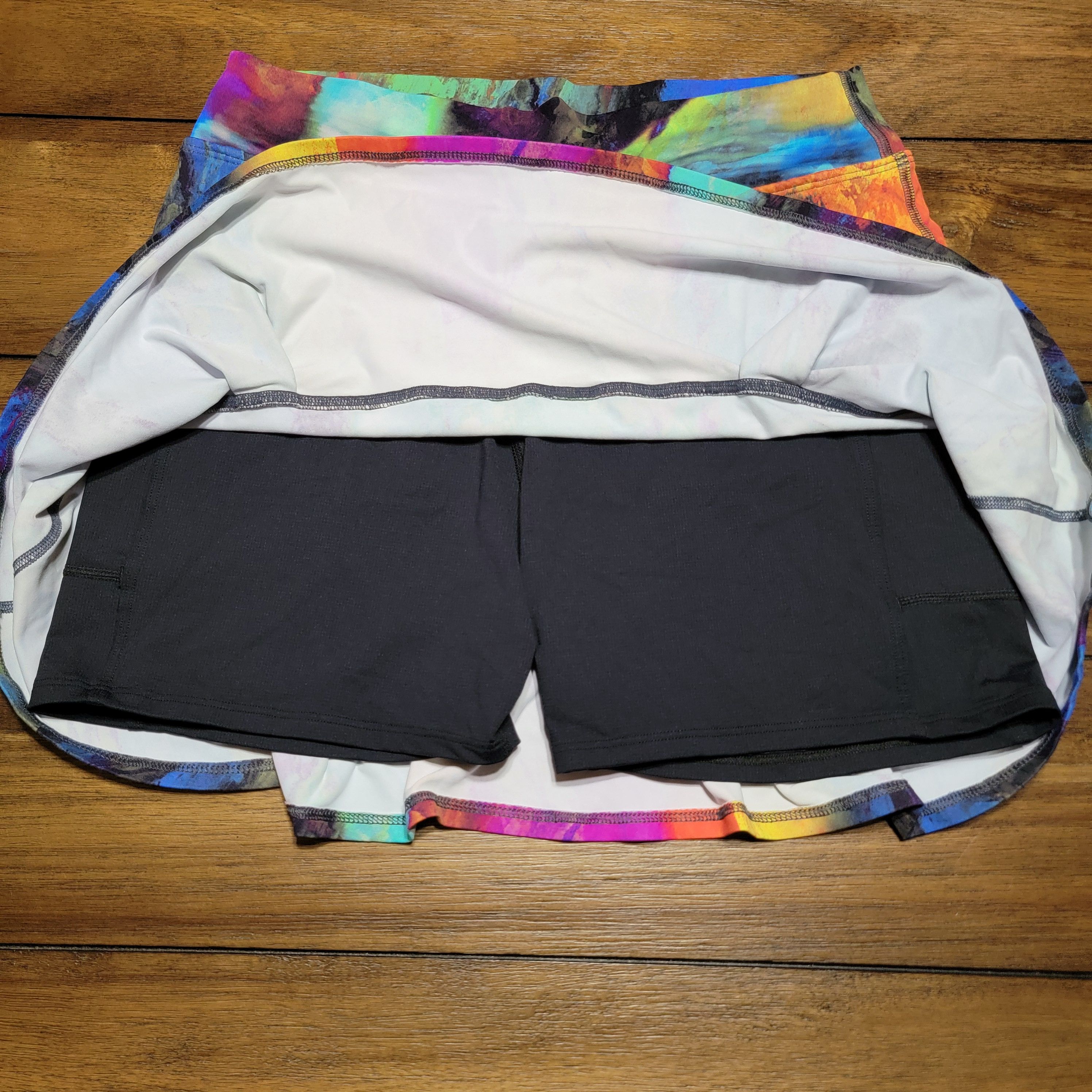 Other Donajo Fit Wear Spandex Skorts Abstract Multi-Color - Size 2 Size 27" / US 4 / IT 40 - 2 Thumbnail