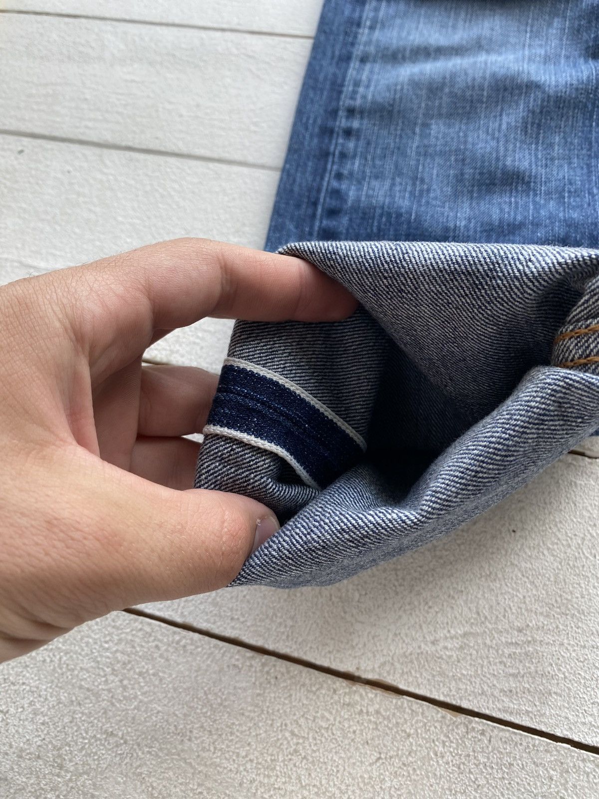 Japanese Brand × Levi's × Vintage VNTG Levis Blue Fingered Genius Star Selvedge Jeans 32 Size 32" / US 10 / IT 46 - 17 Thumbnail