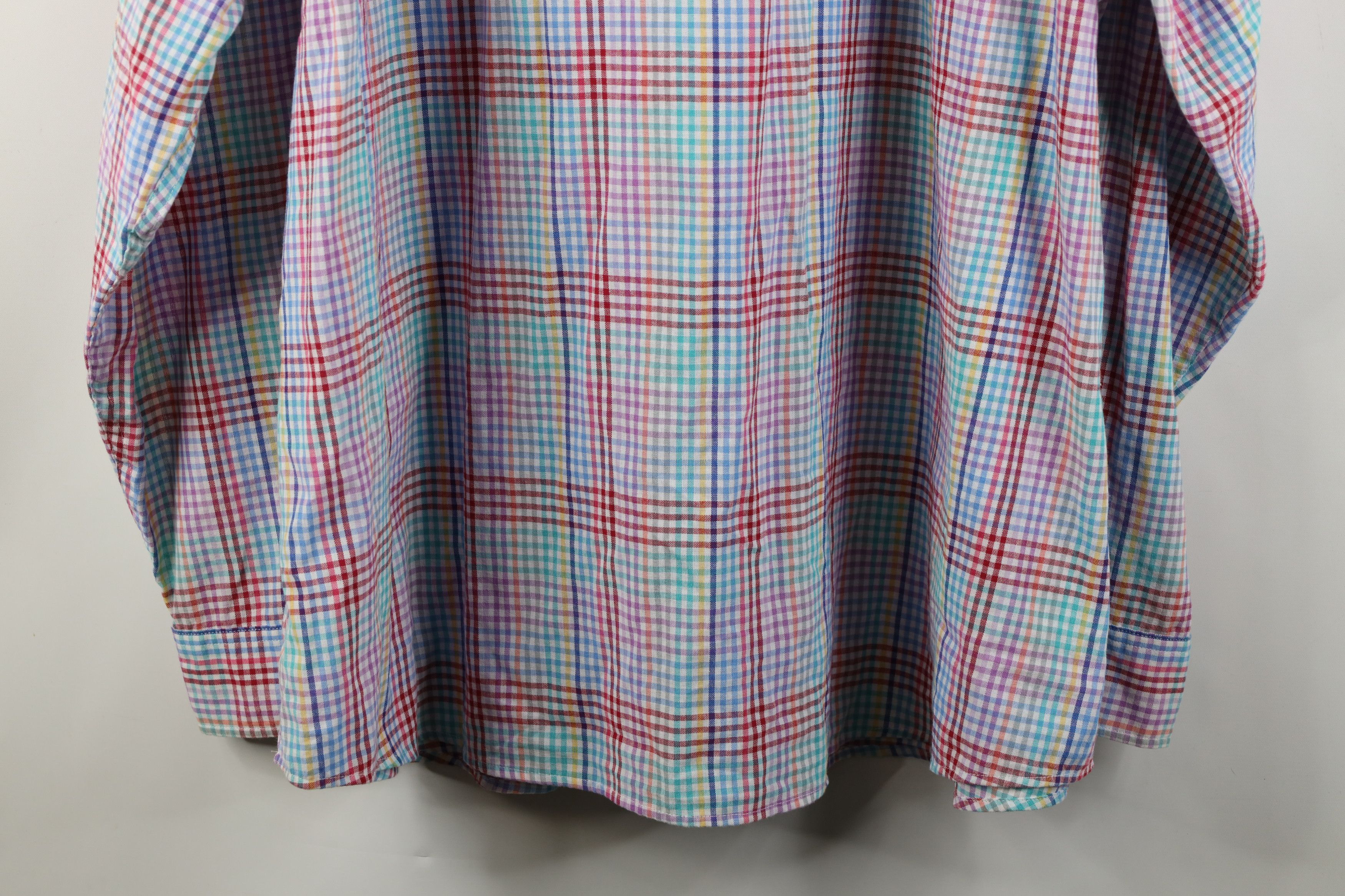 Vintage Vintage 90s Streetwear Gingham Plaid Collared Button Shirt Size US XXL / EU 58 / 5 - 12 Thumbnail