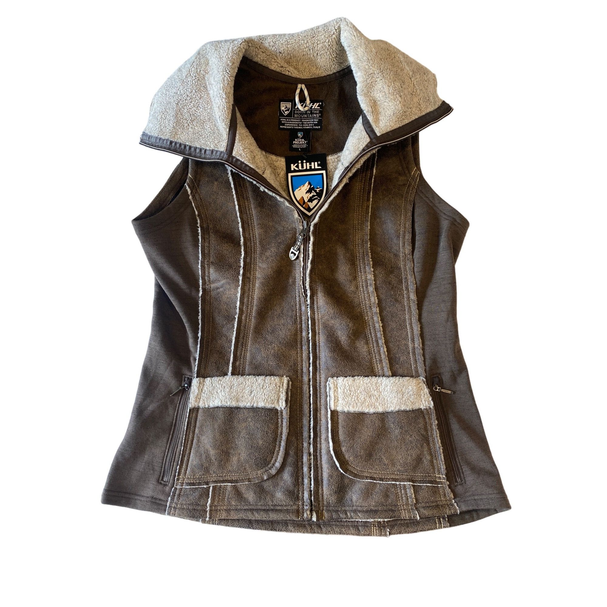 Kuhl NWT Kuhl Women's LARGE Dani Sherpa Vest Brown MSRP$219 New Size L / US 10 / IT 46 - 3 Thumbnail