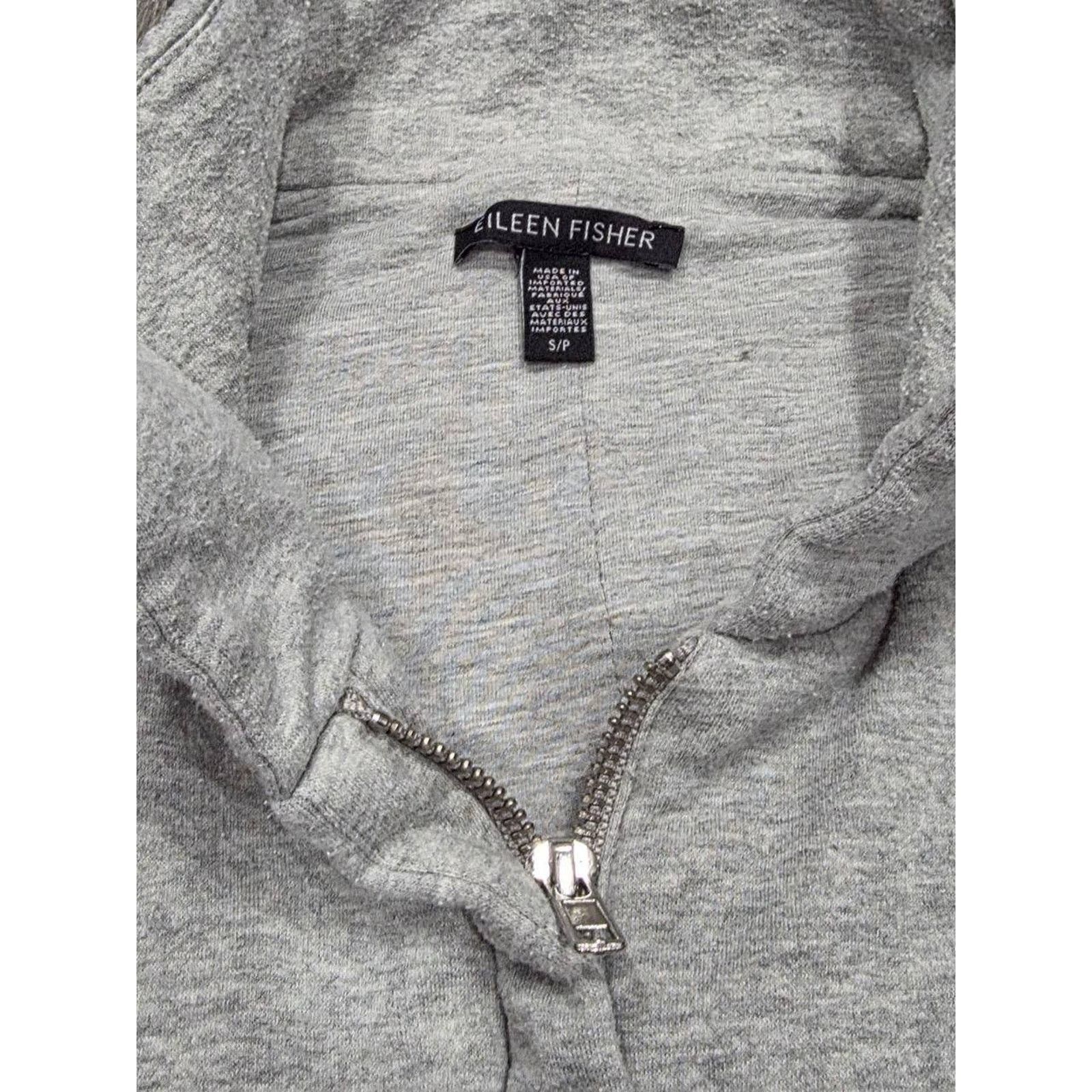 Eileen Fisher Eileen Fisher Womens Zip Jacket Sweater Grey S/P A003202 Size S / US 4 / IT 40 - 4 Thumbnail