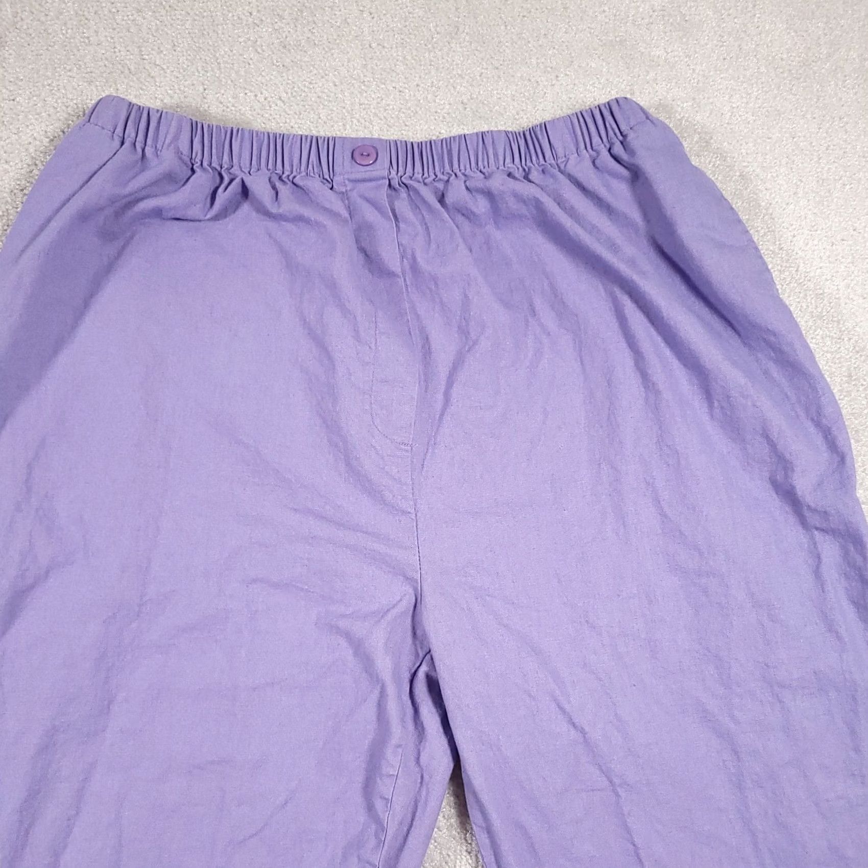 Vintage VINTAGE Premier International Pull-On Pants Women's 20W Blue Cottagecore Linen Blend Pants Women Plus 20W Blue Cottagecore Linen Blend Size 42" / US 20 - 3 Thumbnail
