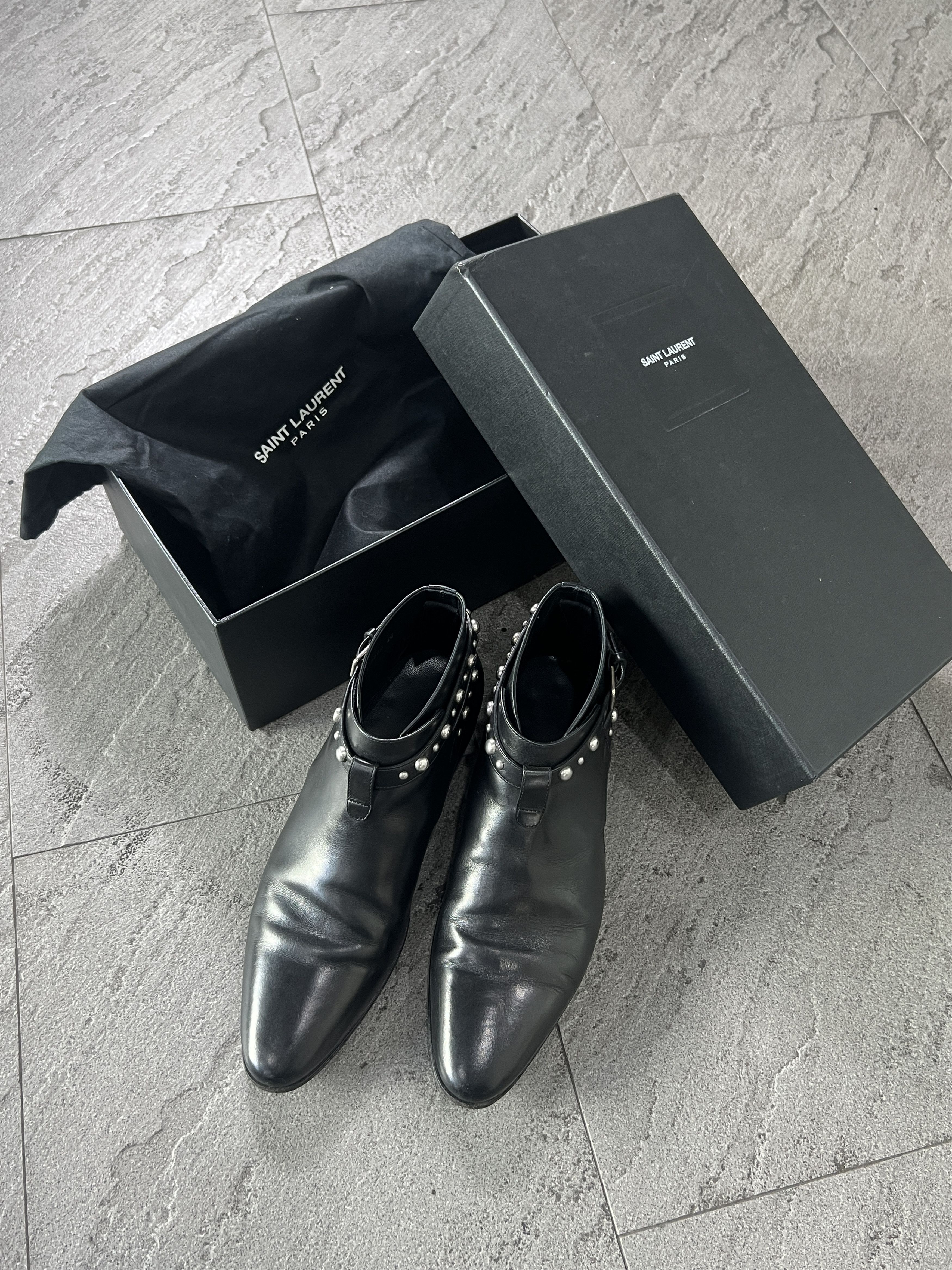 Saint Laurent Paris Saint Laurent Paris Stud Harness Ankle Boots Black EU40 Size US 7 / EU 40 - 4 Thumbnail