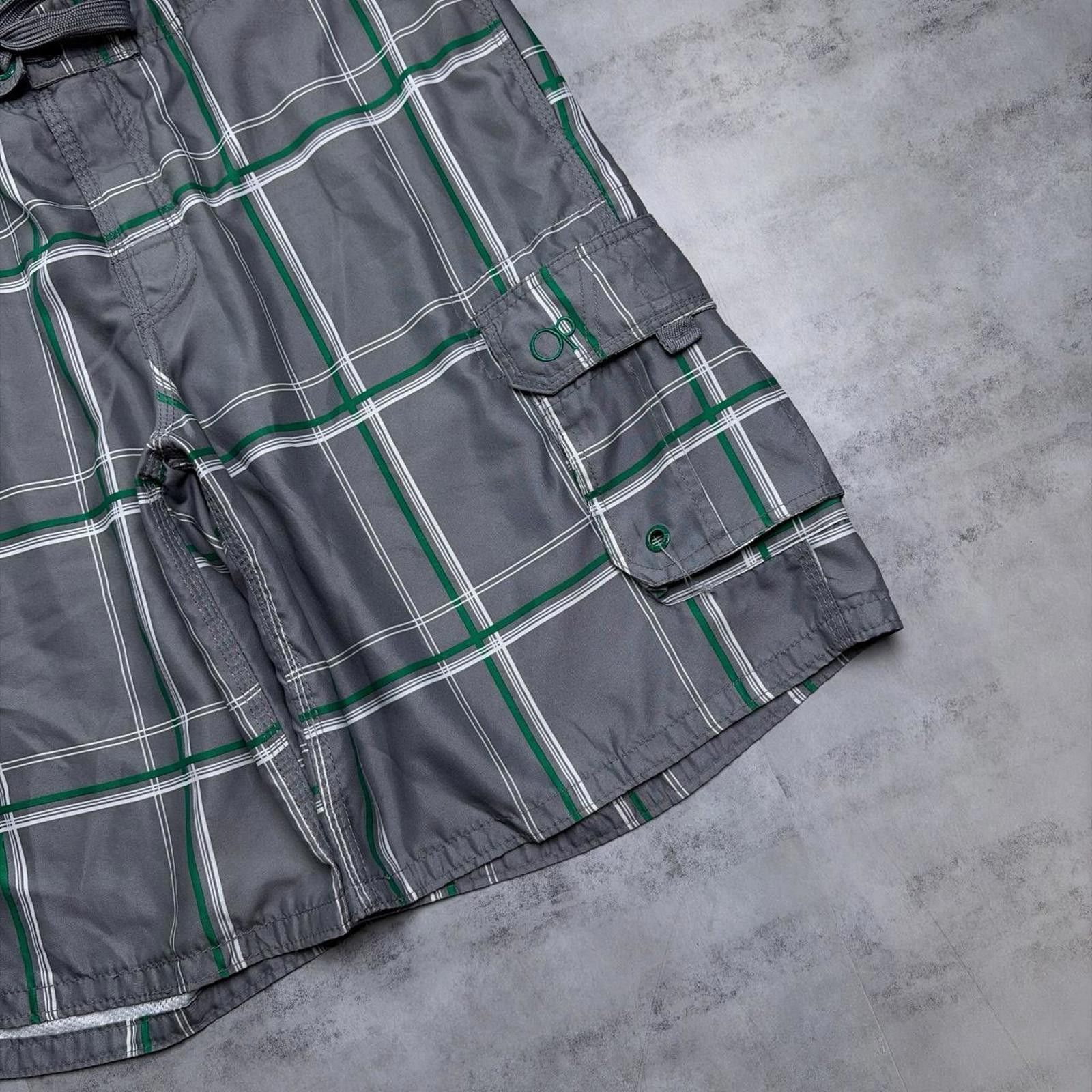 Ocean Pacific Y2K Grey Ocean Pacific Grunge Plaid Baggy Surf Board Shorts Size US 34 / EU 50 - 3 Thumbnail