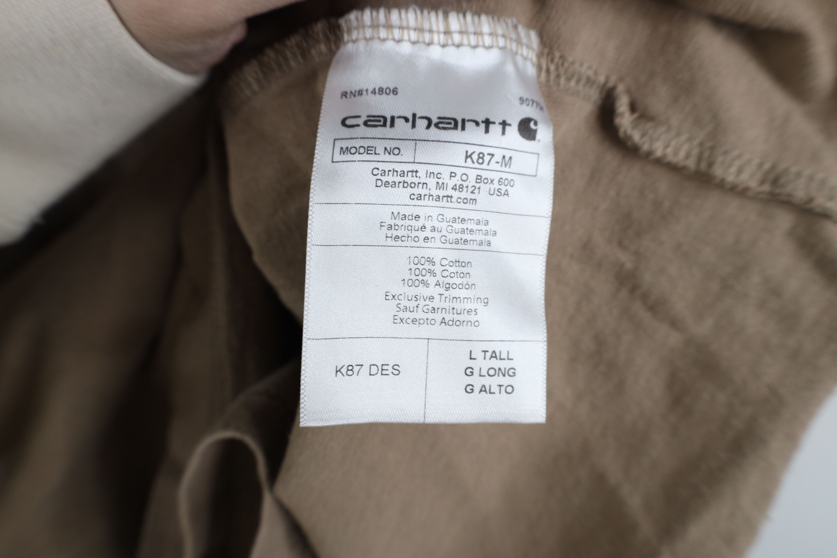 Carhartt × Vintage Vintage Y2K Carhartt Spell Out Pocket T-Shirt Desert Brown Size US L / EU 52-54 / 3 - 9 Thumbnail