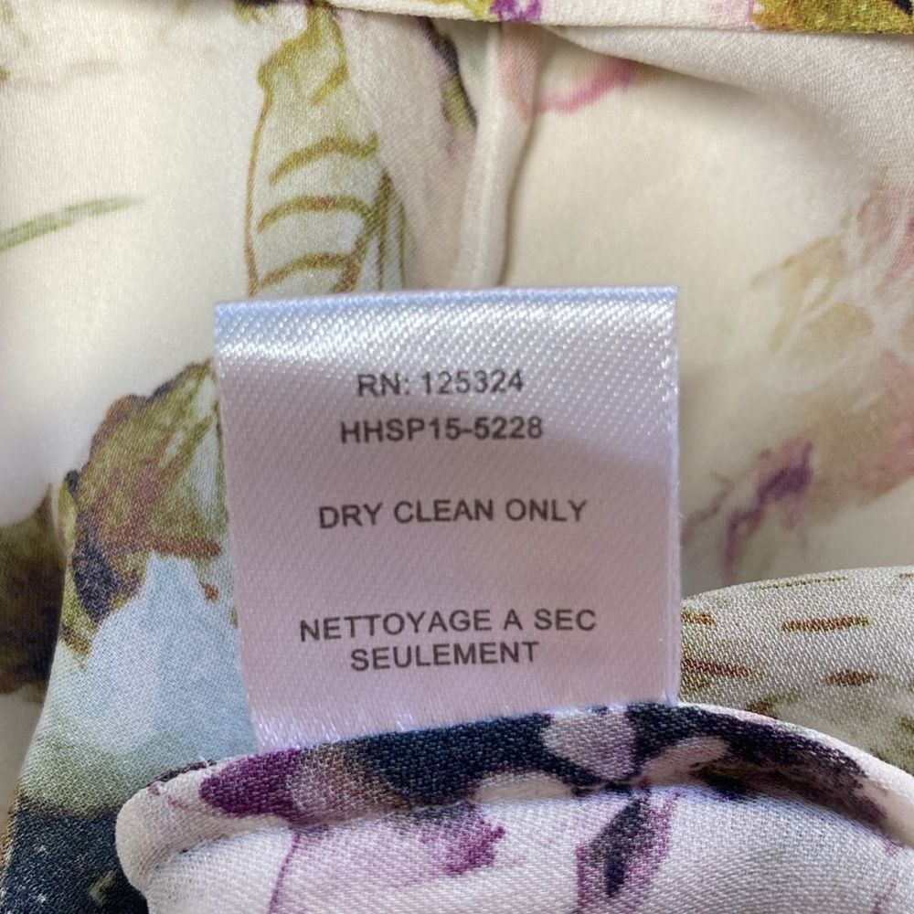 Haute Hippie Haute Hippie Womens Size XS Floral Cream Silk Button Up Blou Size XS / US 0-2 / IT 36-38 - 8 Thumbnail