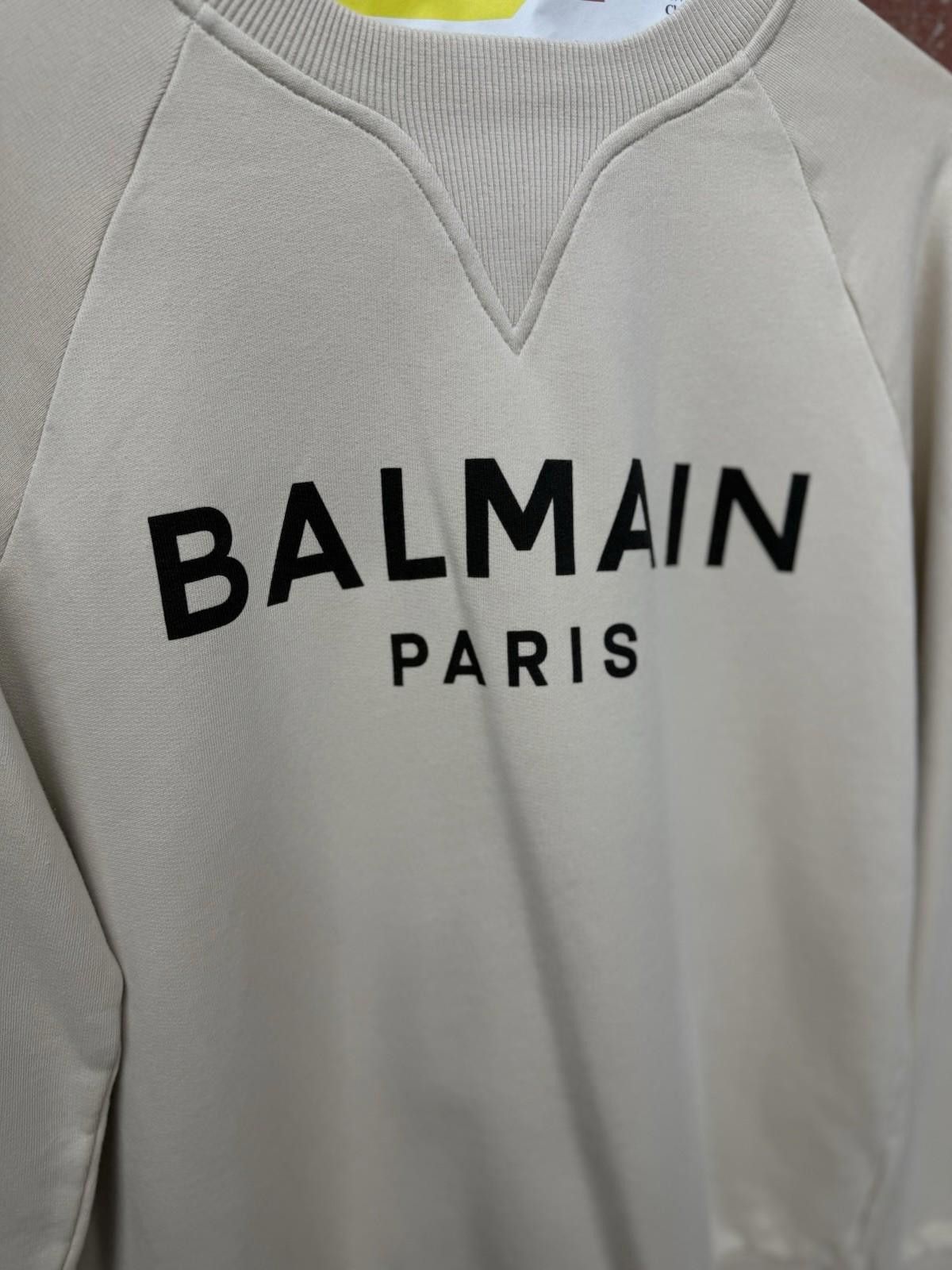 Balmain Balmain Beige Printed Logo Sweatshirt Size Small $750 Retail Size S / US 4 / IT 40 - 5 Thumbnail