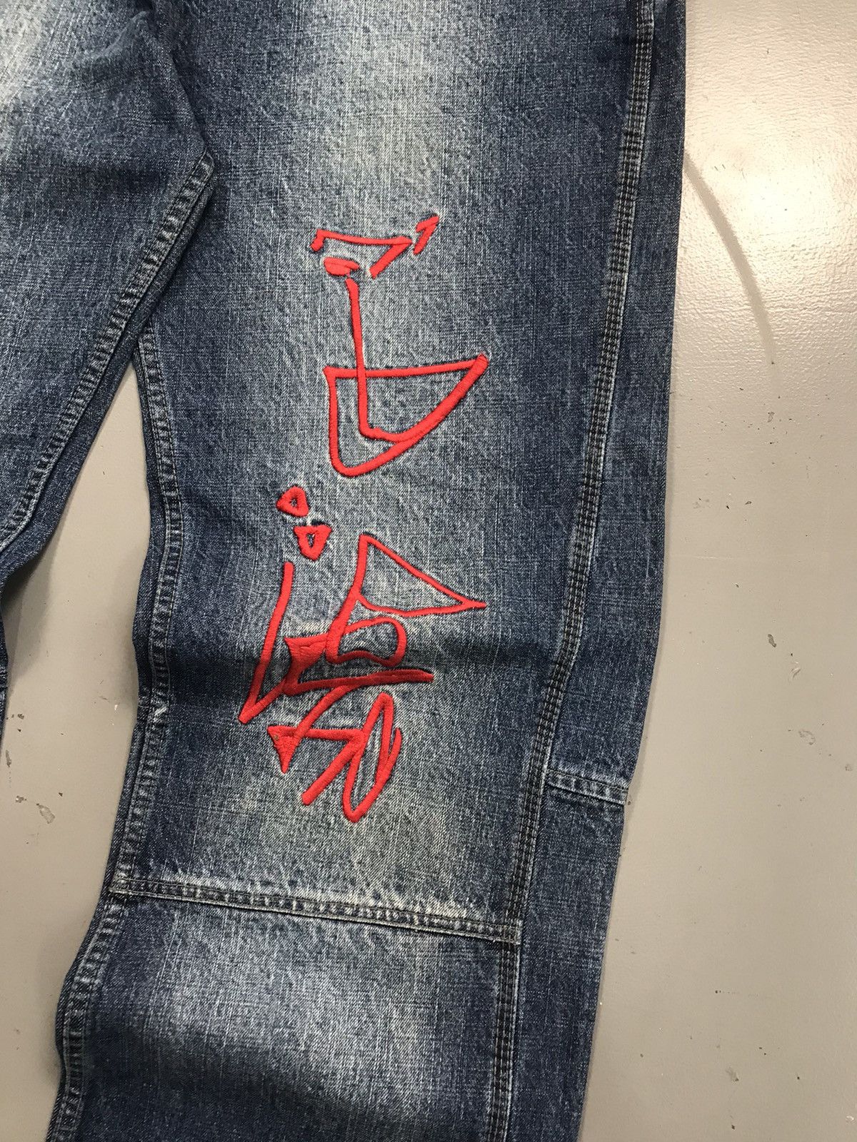 JNCO × Southpole × Vintage Vintage Deep impact SpellOut embroidered baggy fit denim Size US 39 - 4 Thumbnail