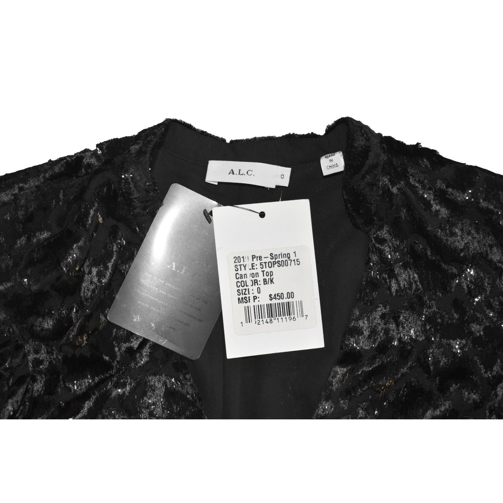A.L.C. NWT A.L.C. Velvet V Neck Zip Long Sleeve Canyon Top 0 $450 Size XS / US 0-2 / IT 36-38 - 7 Thumbnail