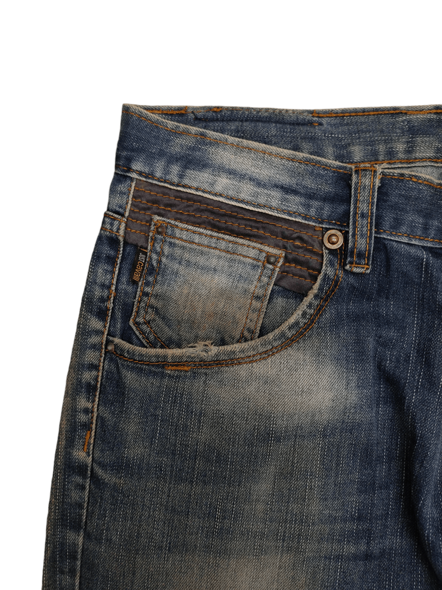 Just Cavalli Just Cavalli Distress Faded Denim Jeans Size US 31 - 3 Thumbnail