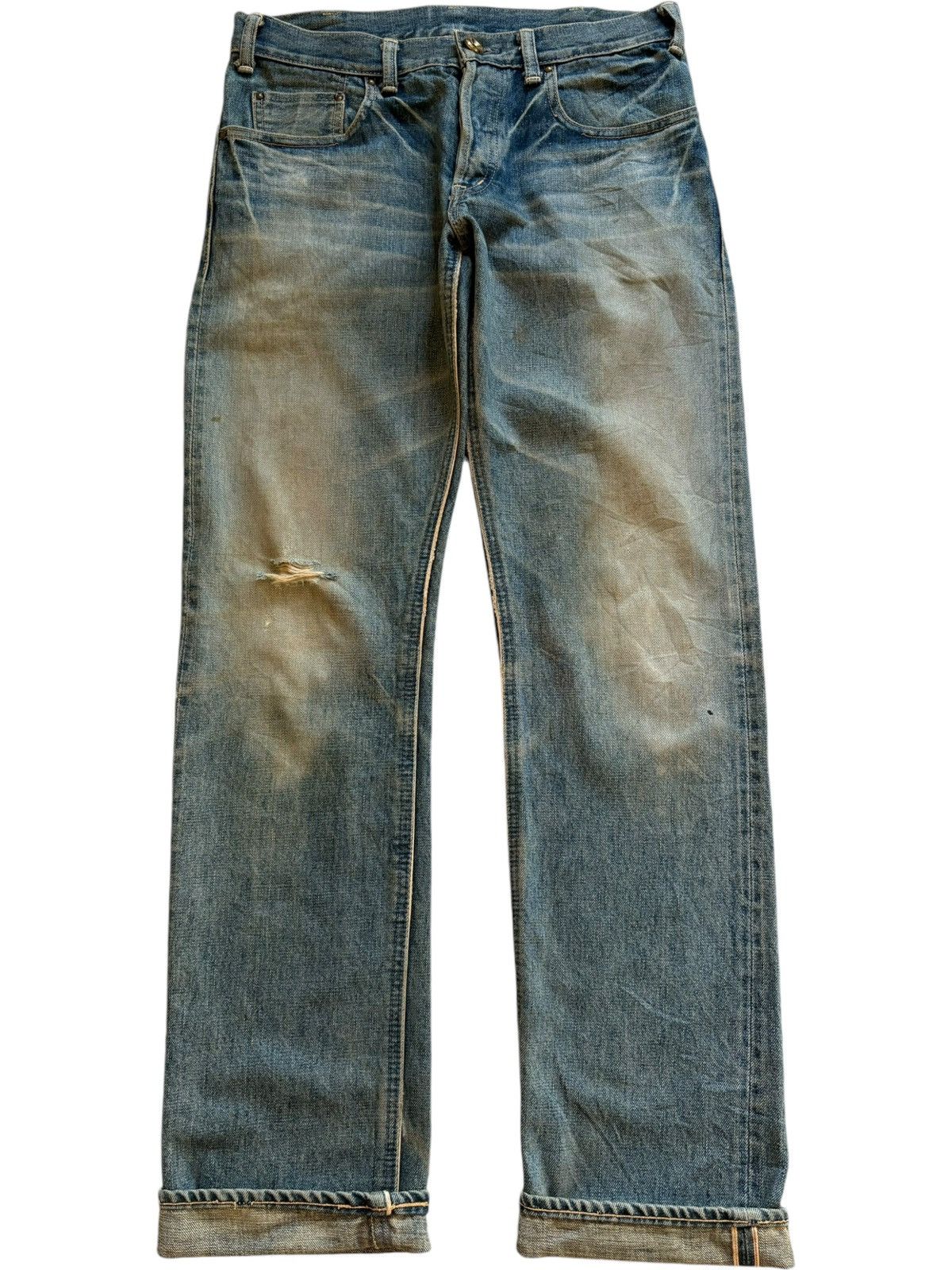 Designer × Japanese Brand Vintage Japanese Brand Selvedge Rusty Mud Wash Distres Jeans Size US 32 / EU 48 - 1 Thumbnail