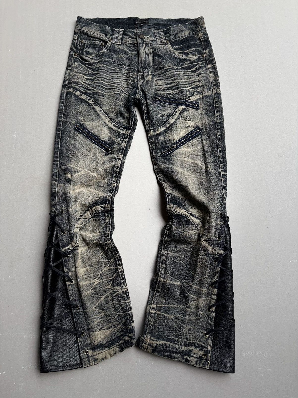 LOWBOX lace up flare jeans Size US 30 / EU 46 - 1 Thumbnail