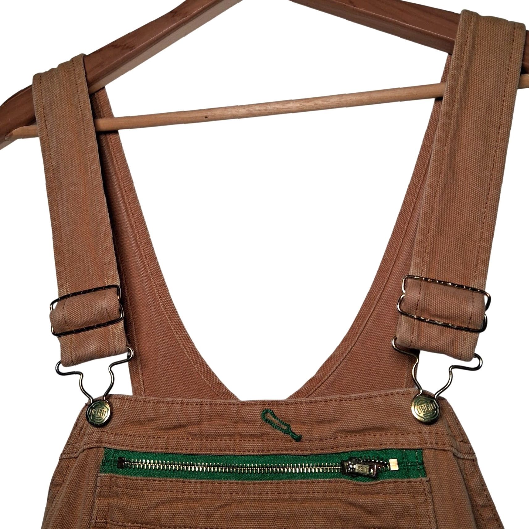 Vintage Liberty Overalls Men 42x28 Brown Canvas Carpenter Work Pants Workwear Bibs Bottoms Size US 42 / EU 58 - 6 Thumbnail