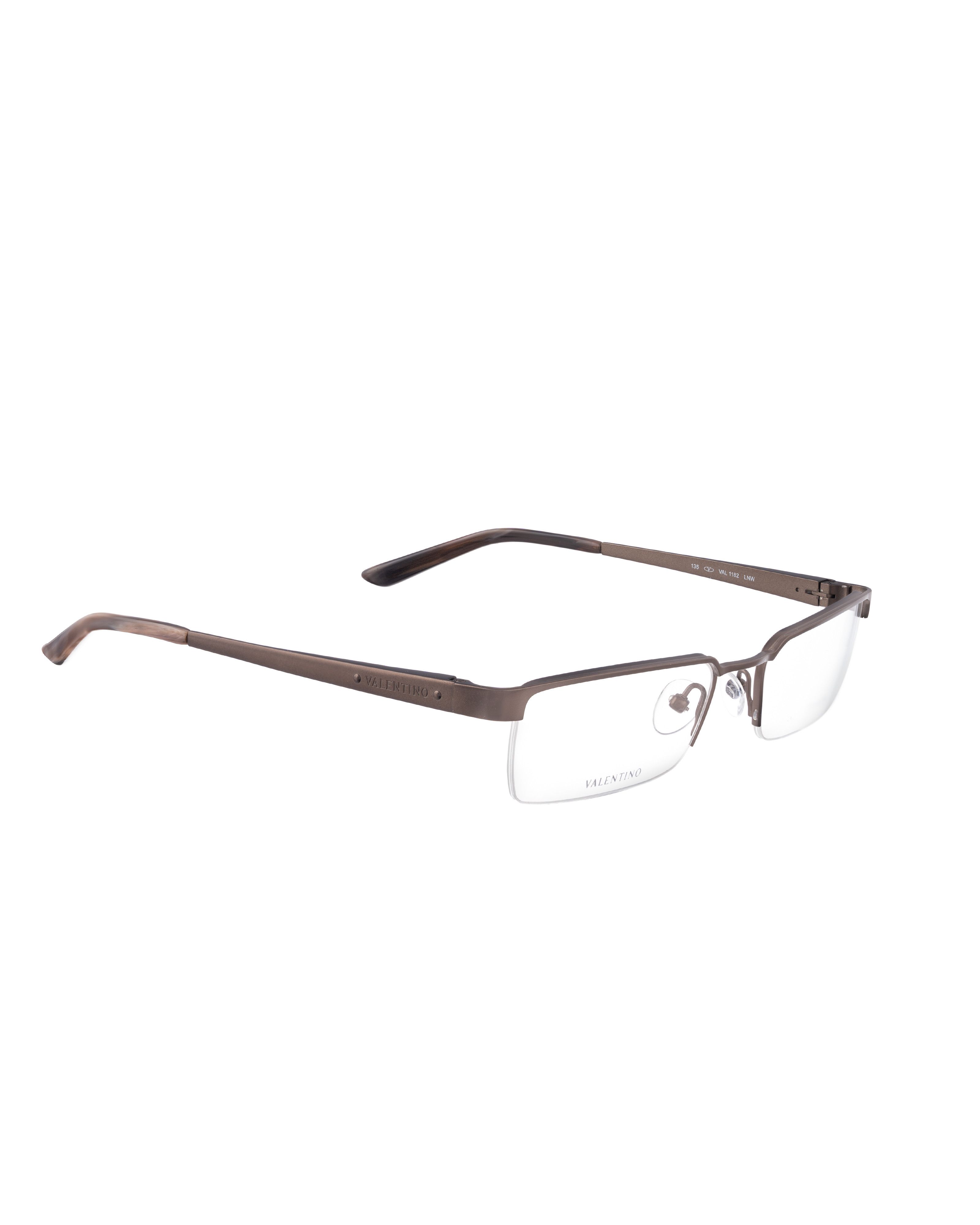 Valentino Valentino 90s Titanium Half Rim Brown Matte Metallic Glasses Size ONE SIZE - 1 Thumbnail