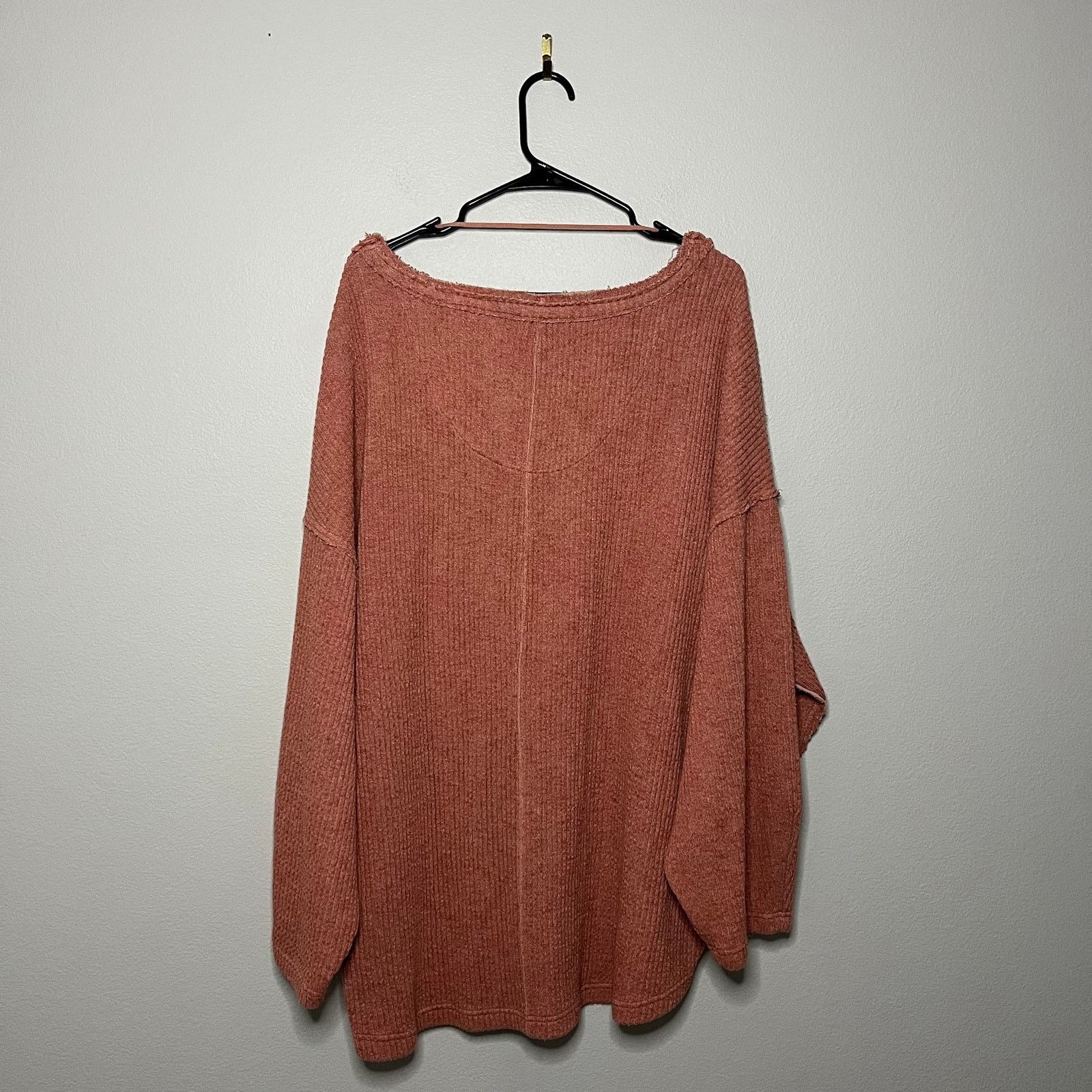Free People Free People Mocha Brown Draped Oversized V-Neck Sweater - M Size M / US 6-8 / IT 42-44 - 4 Thumbnail