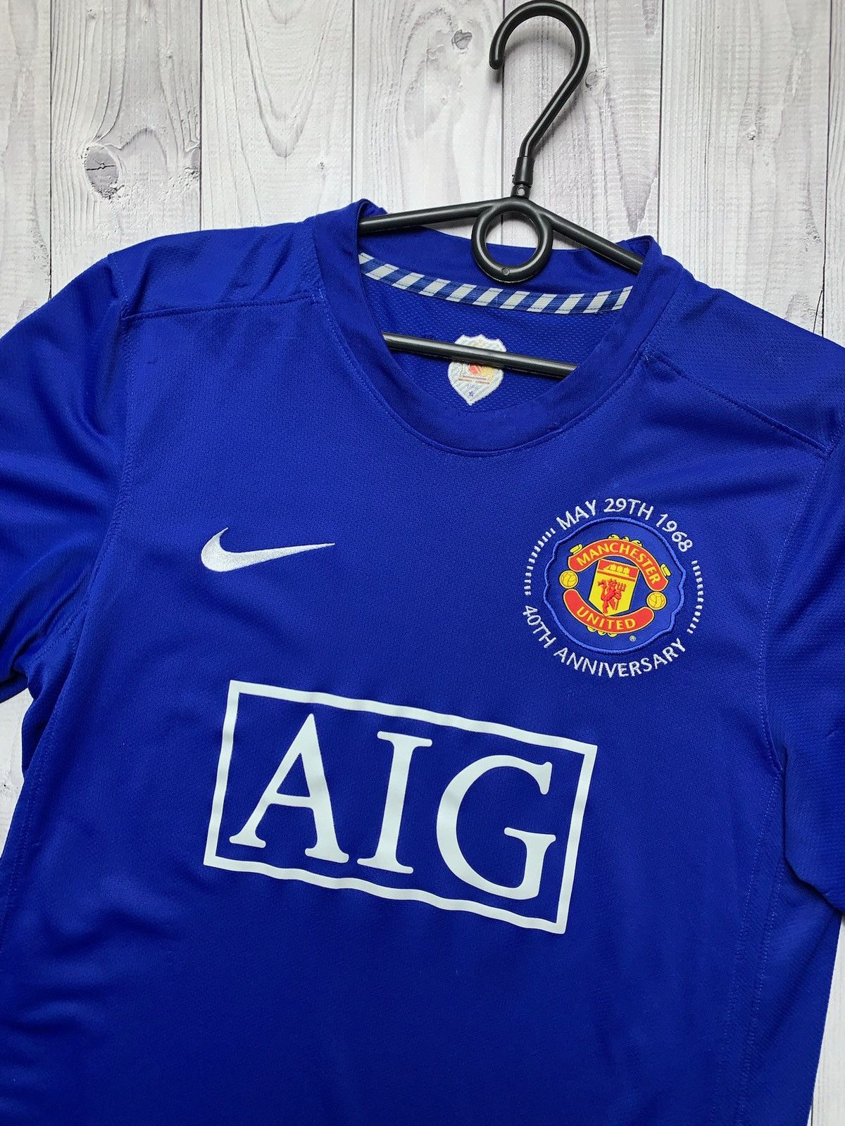 Nike × Vintage Vintage Nike Manchester United soccer jersey blue rare M Size US M / EU 48-50 / 2 - 2 Thumbnail