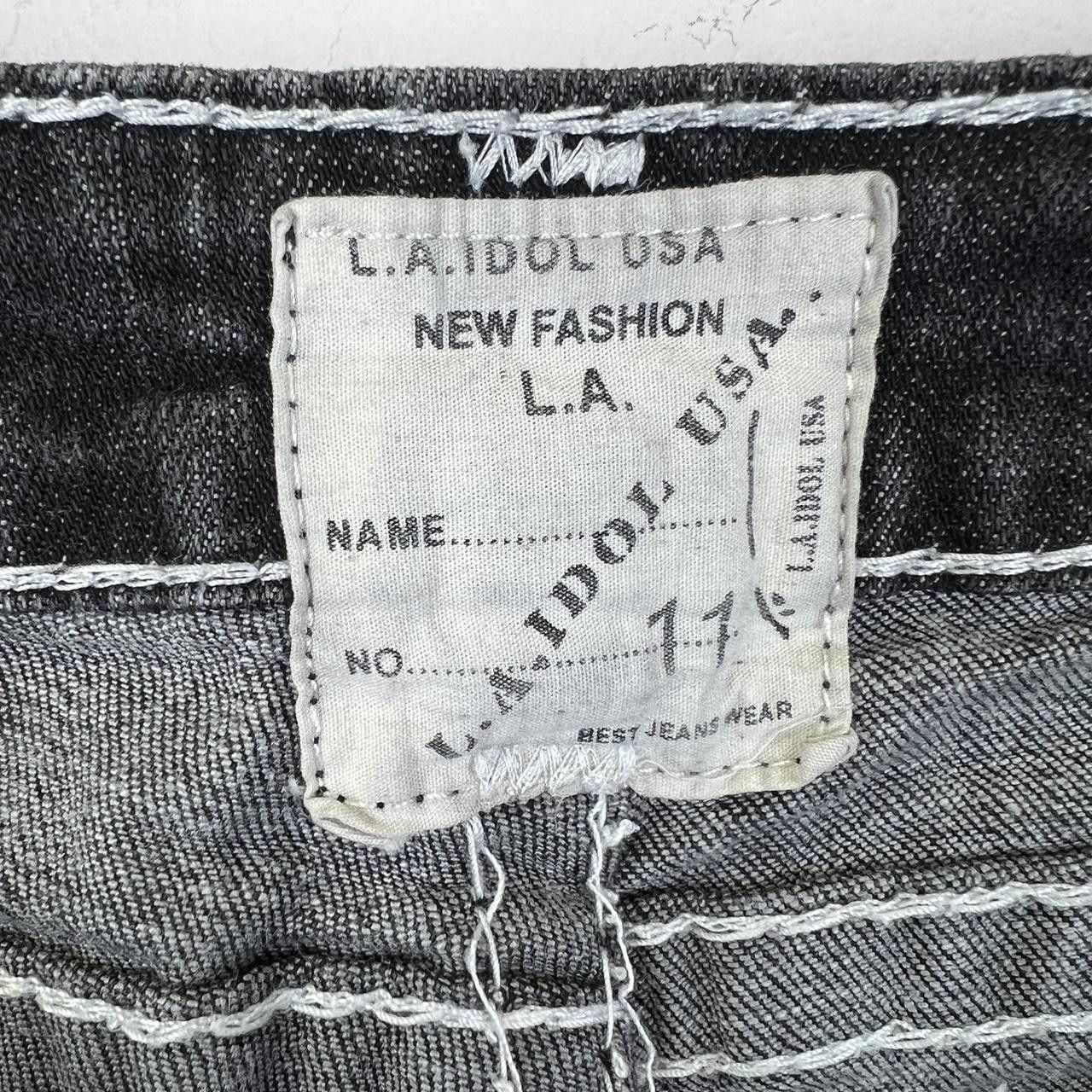 Designer La Idol Premium Black Flare Jeans with Unique Stitching Size 30" / US 8 / IT 44 - 7 Thumbnail