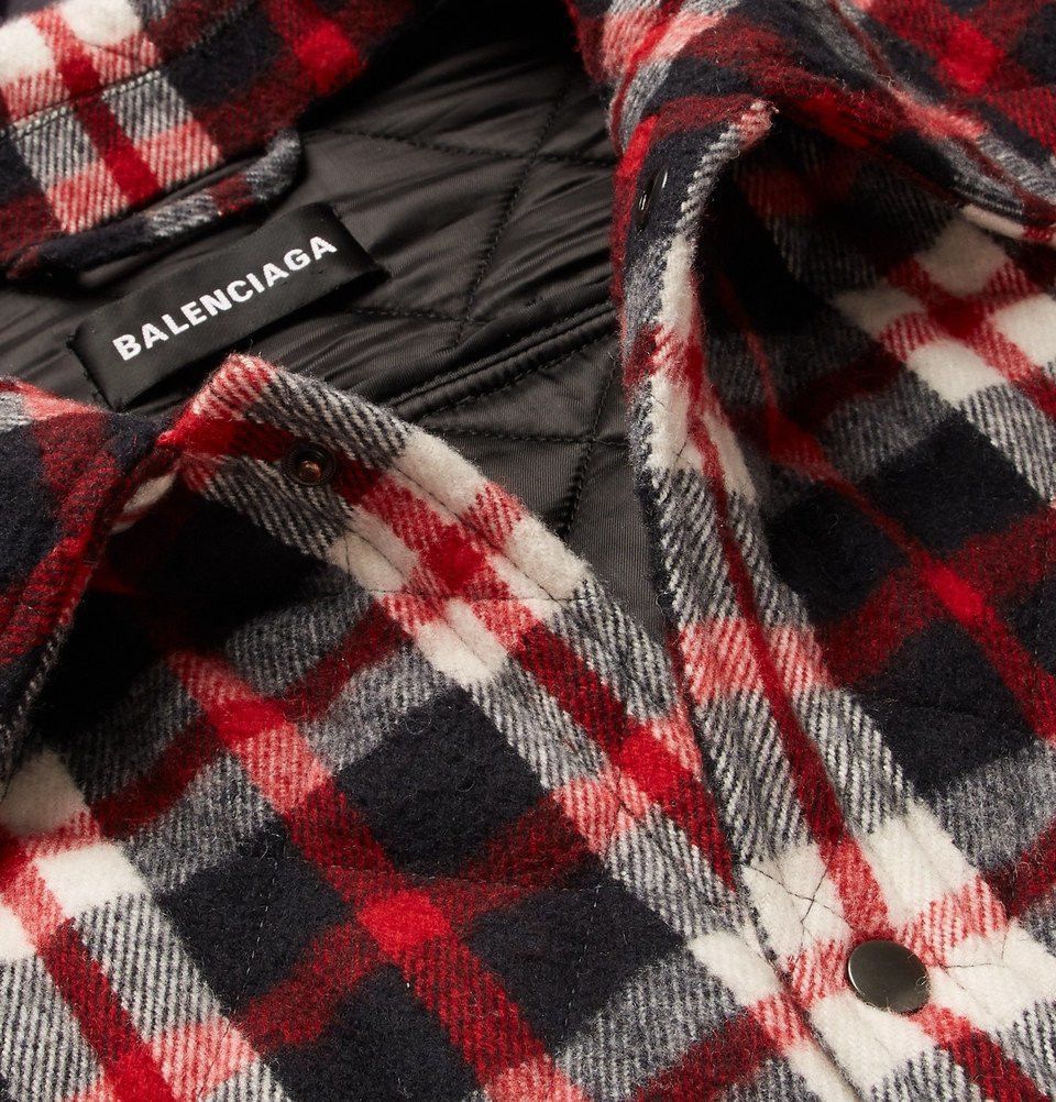 Balenciaga Balenciaga Oversized Quilted Checked Cotton-Flannel Coat Red Size US M / EU 48-50 / 2 - 5 Thumbnail