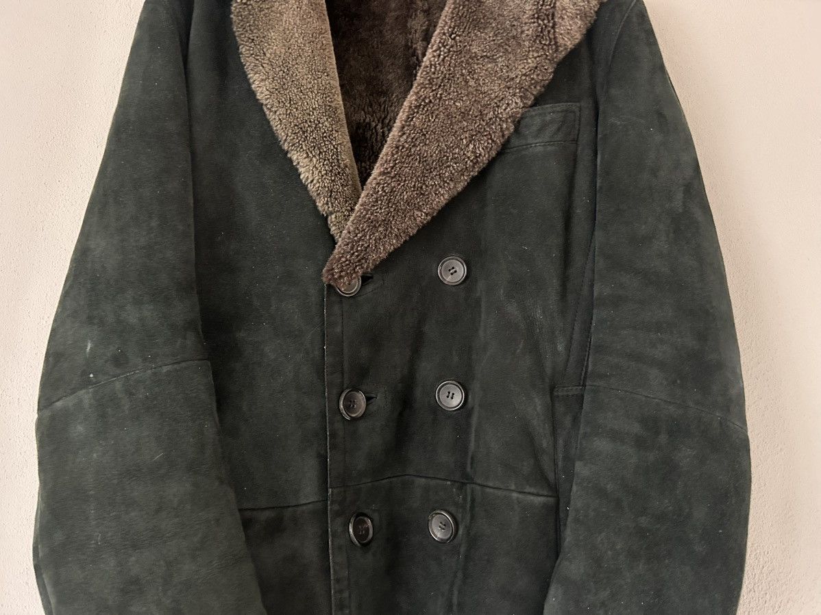 Gucci × Tom Ford Gucci Shearling-Lined Dark Green Suede Peacoat Size US M / EU 48-50 / 2 - 4 Thumbnail