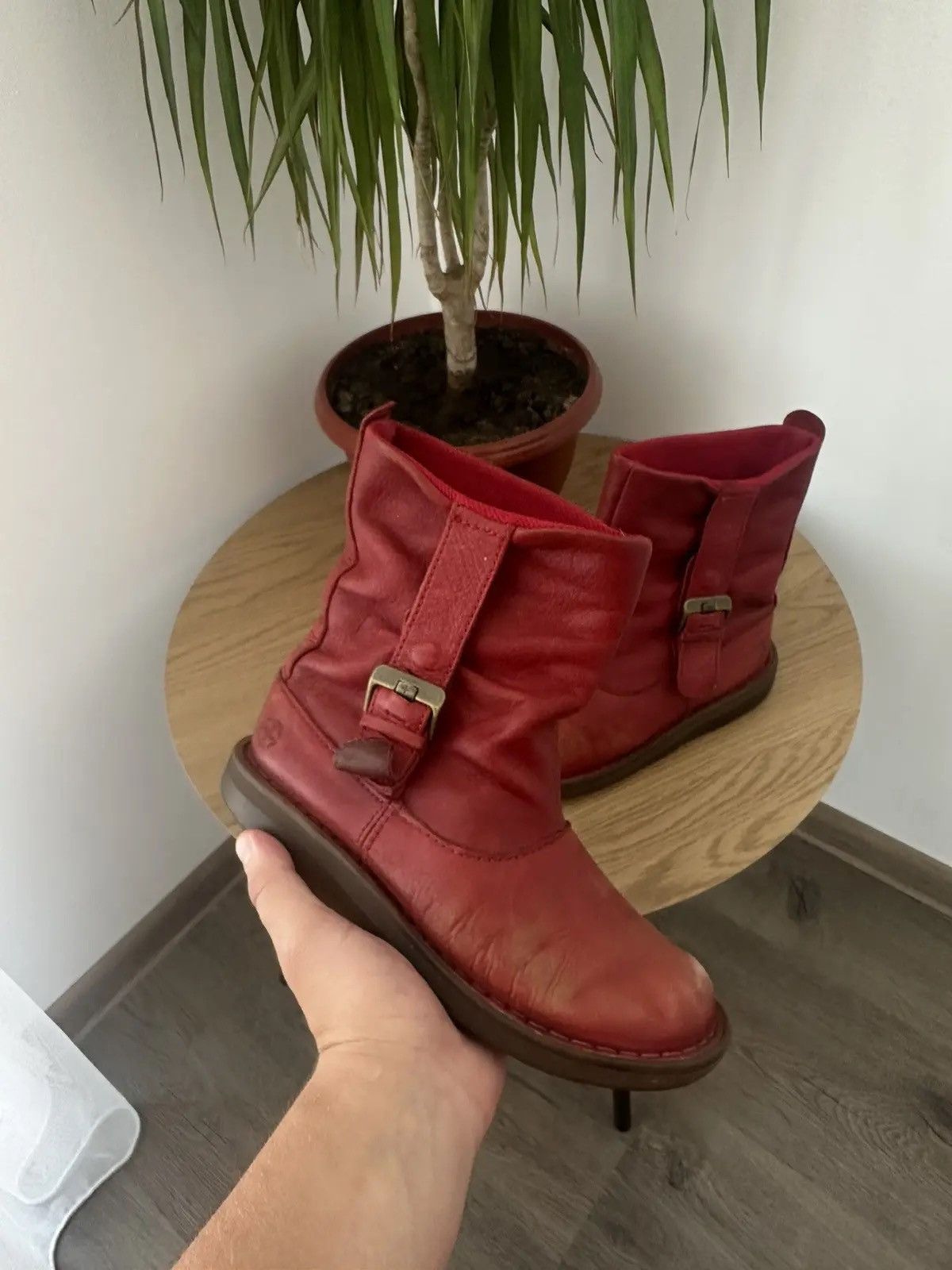 Dr. Martens Vintage Dr Martens Soft Leather Slouch Red Boots Size US 5 / EU 37 - 1 Thumbnail