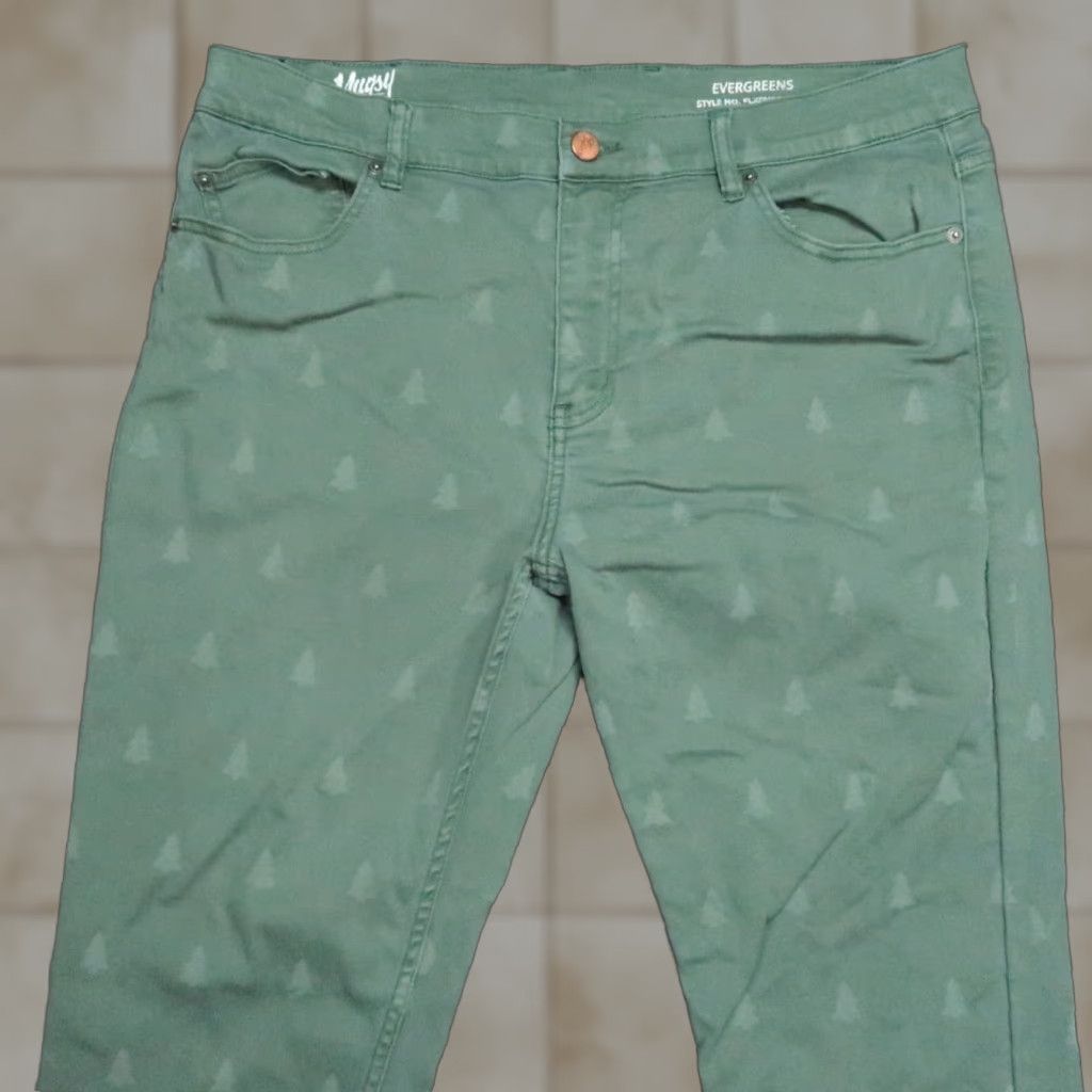 Evergreen Mugsy Jeans Mens 38x32 Green 5-Pocket Straight Stretch Denim Size US 38 / EU 54 - 1 Thumbnail
