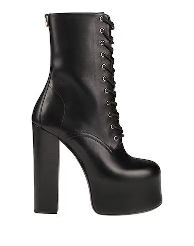Saint Laurent Paris o1bcso1str1224 Cherry Lace Up Platform Booties in Black Size US 7 / IT 37 - 1 Thumbnail