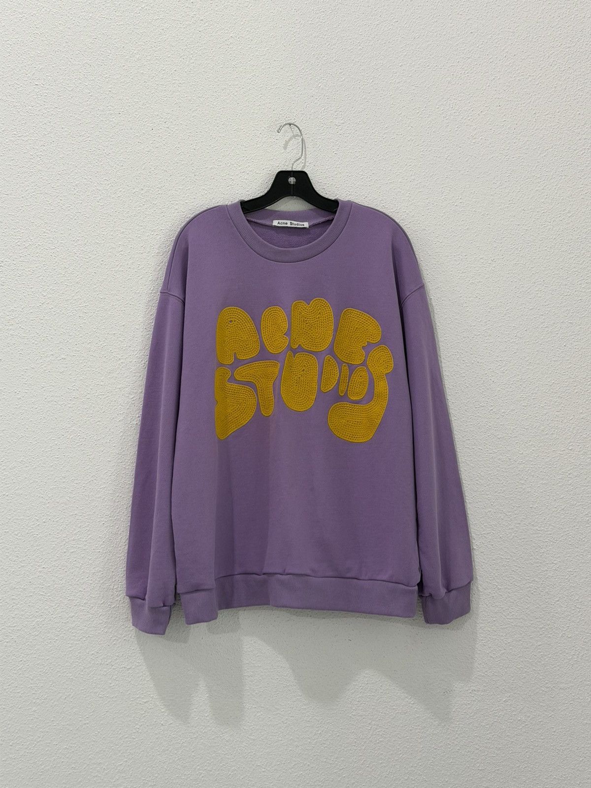 Acne Studios Bubble Logo Crewneck Lilac Size XL