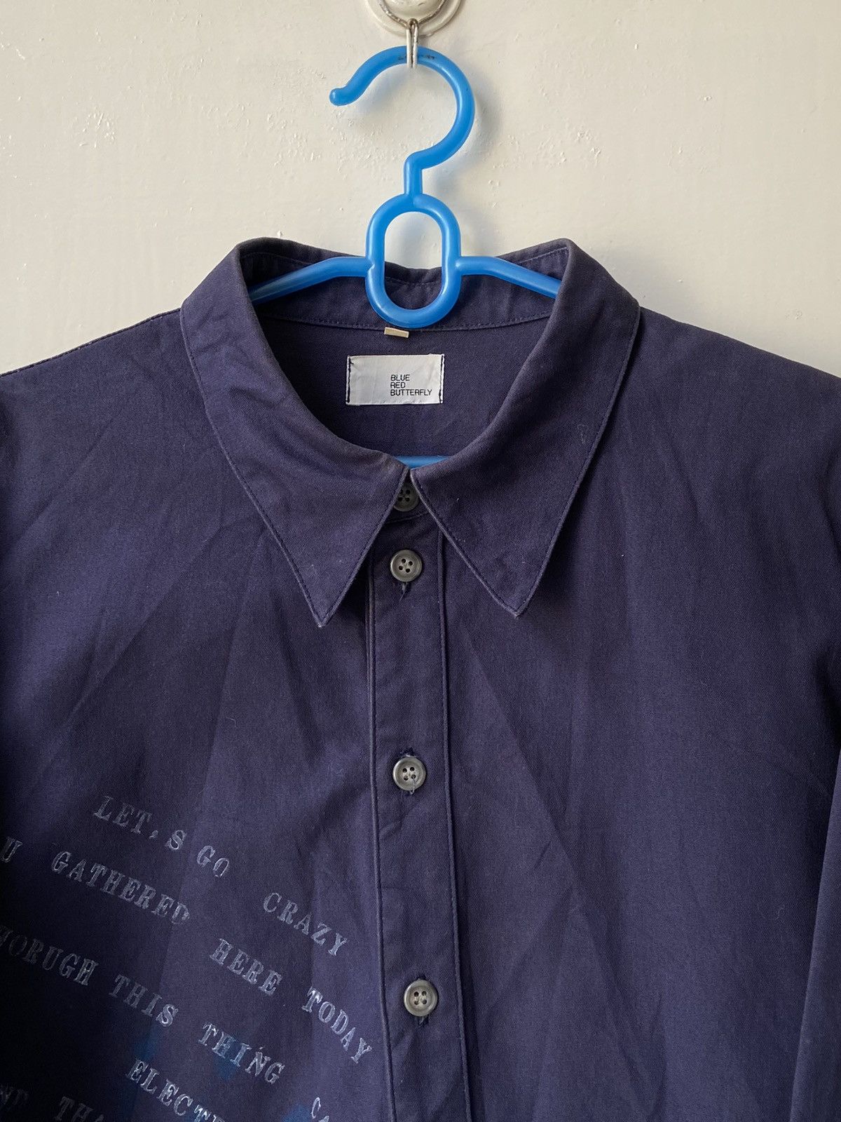 Blue Blue Japan BLUE RED BUTTERFLY Asymetrical Navy Shirt Size US S / EU 44-46 / 1 - 4 Thumbnail