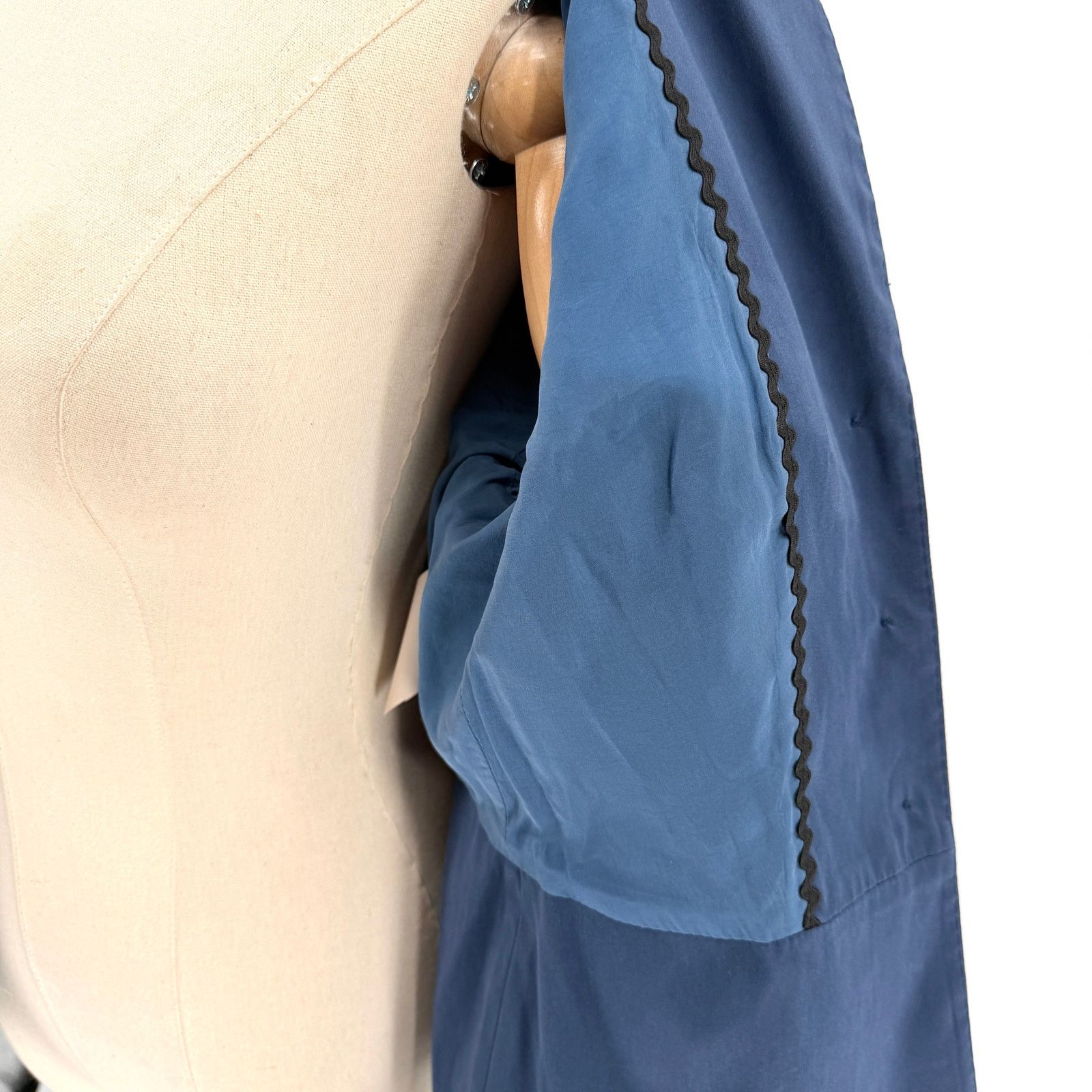 Piazza Sempione Navy Blue Cotton Blend Tailored Blazer Jacket Size L / US 10 / IT 46 - 5 Thumbnail