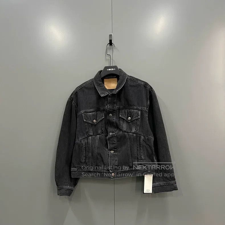 Balenciaga Balenciaga Black Washed Denim Jacket Size XXS / US 00 / IT 34 - 1 Thumbnail