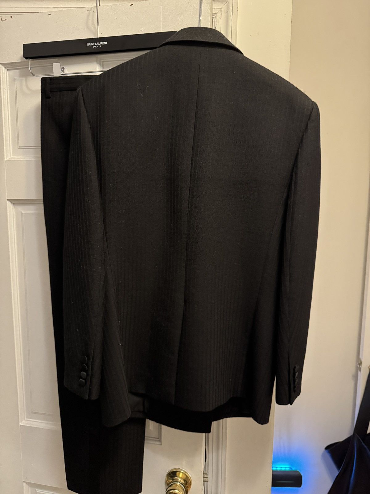 Saint Laurent Paris Wide shoulder fw24 pinstripe wool tuxedo set Size 48R - 5 Thumbnail