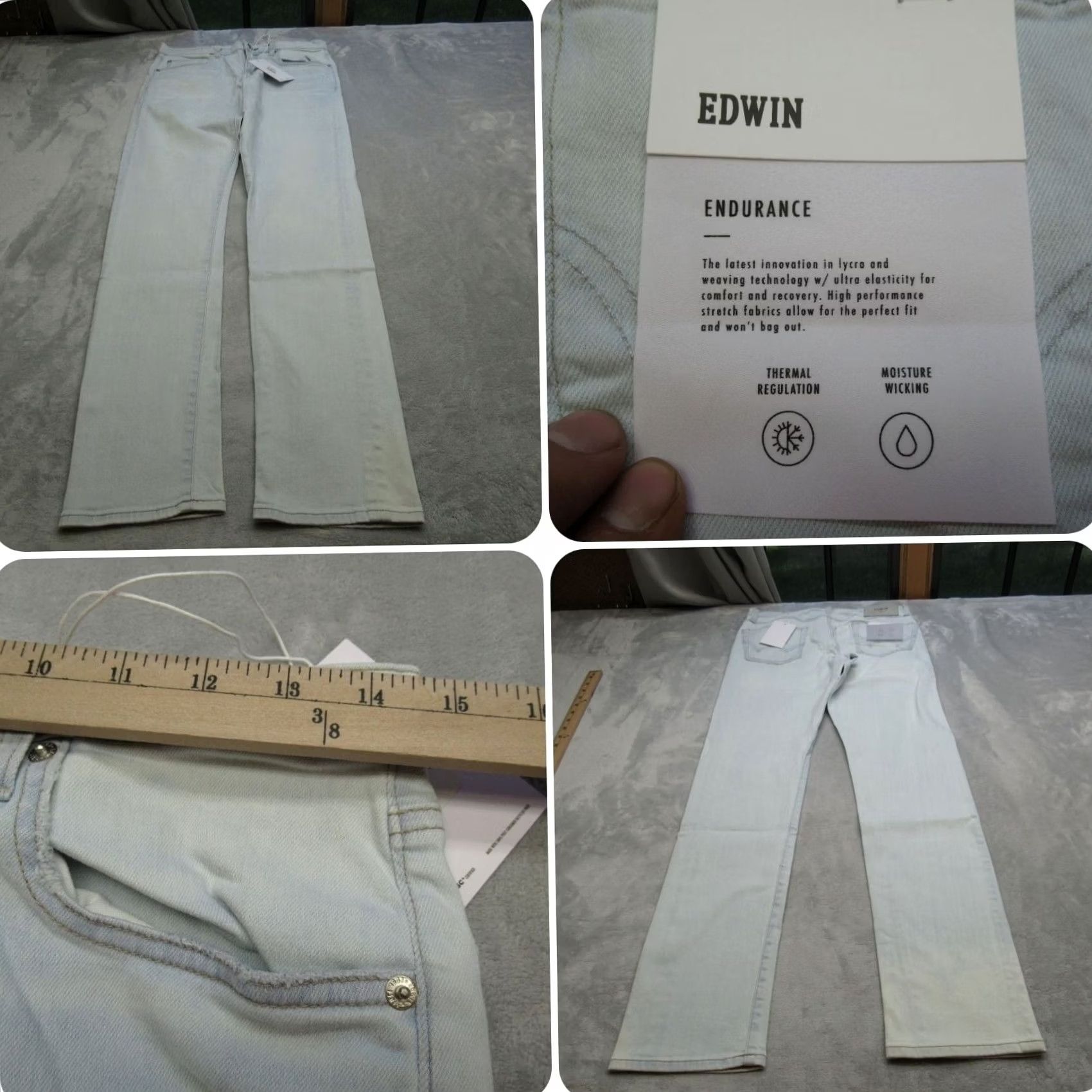 Edwin User: Original Title: Edwin Jeans Mens 29X32 Maddox Outcast Light Wash Slim Endurance Straight NWD Size US 29 - 2 Thumbnail