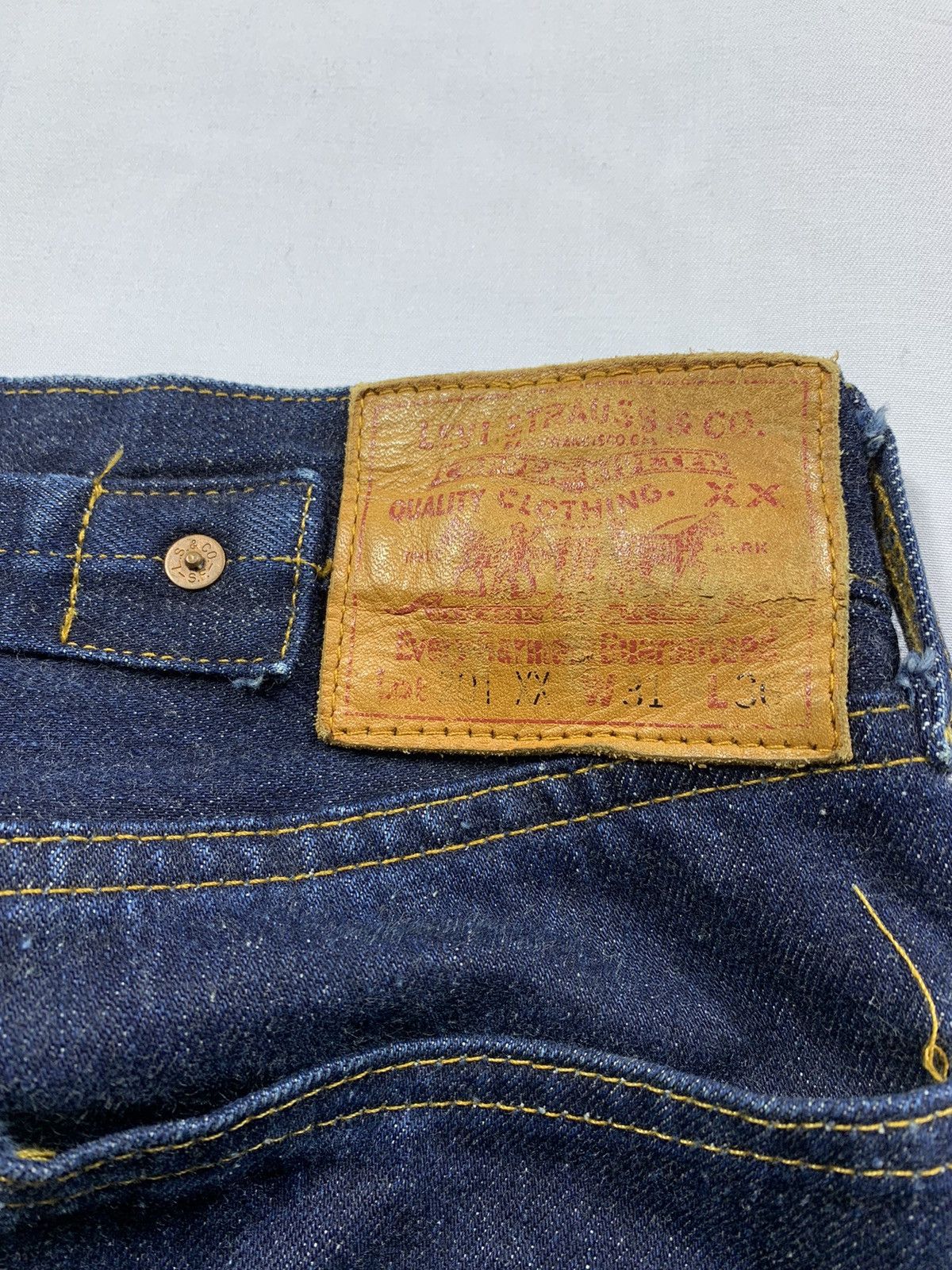 Levi's Vintage Clothing Vintage Levis 201XX Big E Selvedge Button Denim Jeans Size US 30 / EU 46 - 8 Thumbnail