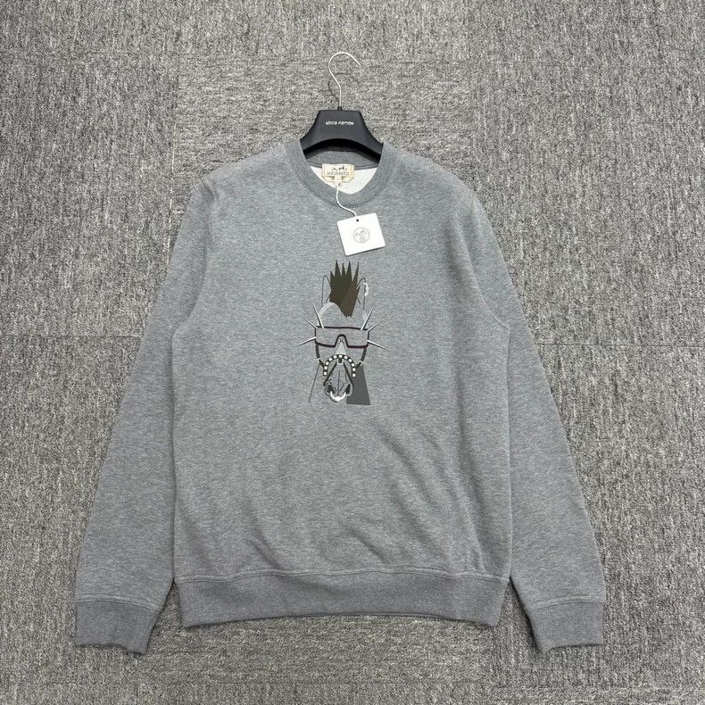 Hermes Hermes 24 FW graphic printed sweatshirt Size US L / EU 52-54 / 3 - 1 Thumbnail
