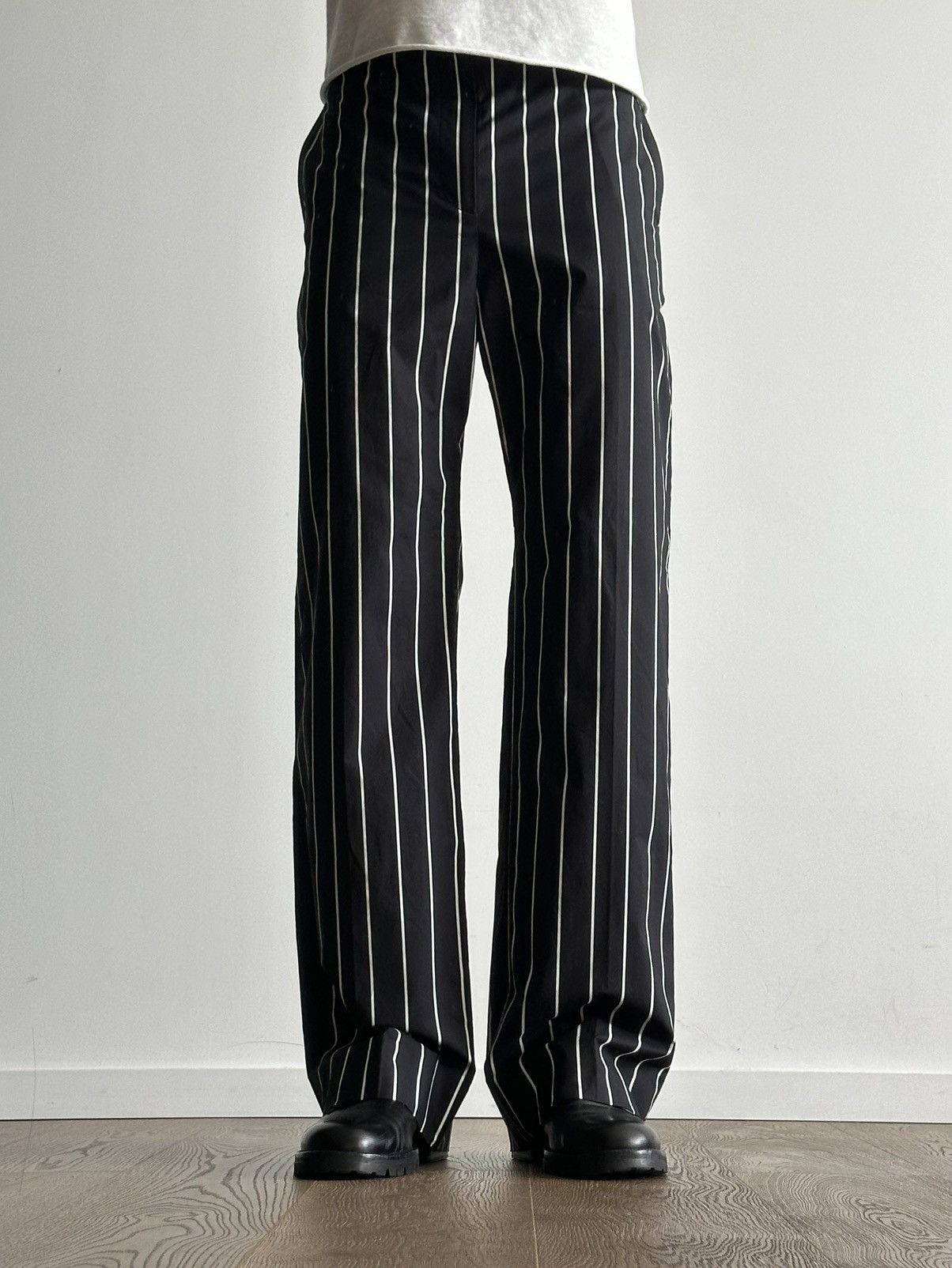 【正規品】 BALENCIAGA Striped Twill Trousers Balenciaga Side-striped Stretch-twill Trousers - Black White | Grailed