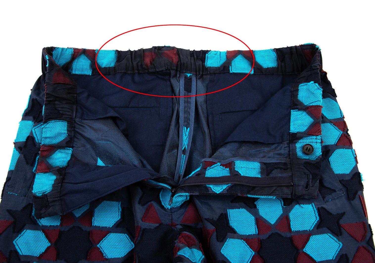 Issey Miyake A-POC INSIDE Jacquard Pants in Navy and Light Blue Size US 34 / EU 50 - 7 Thumbnail