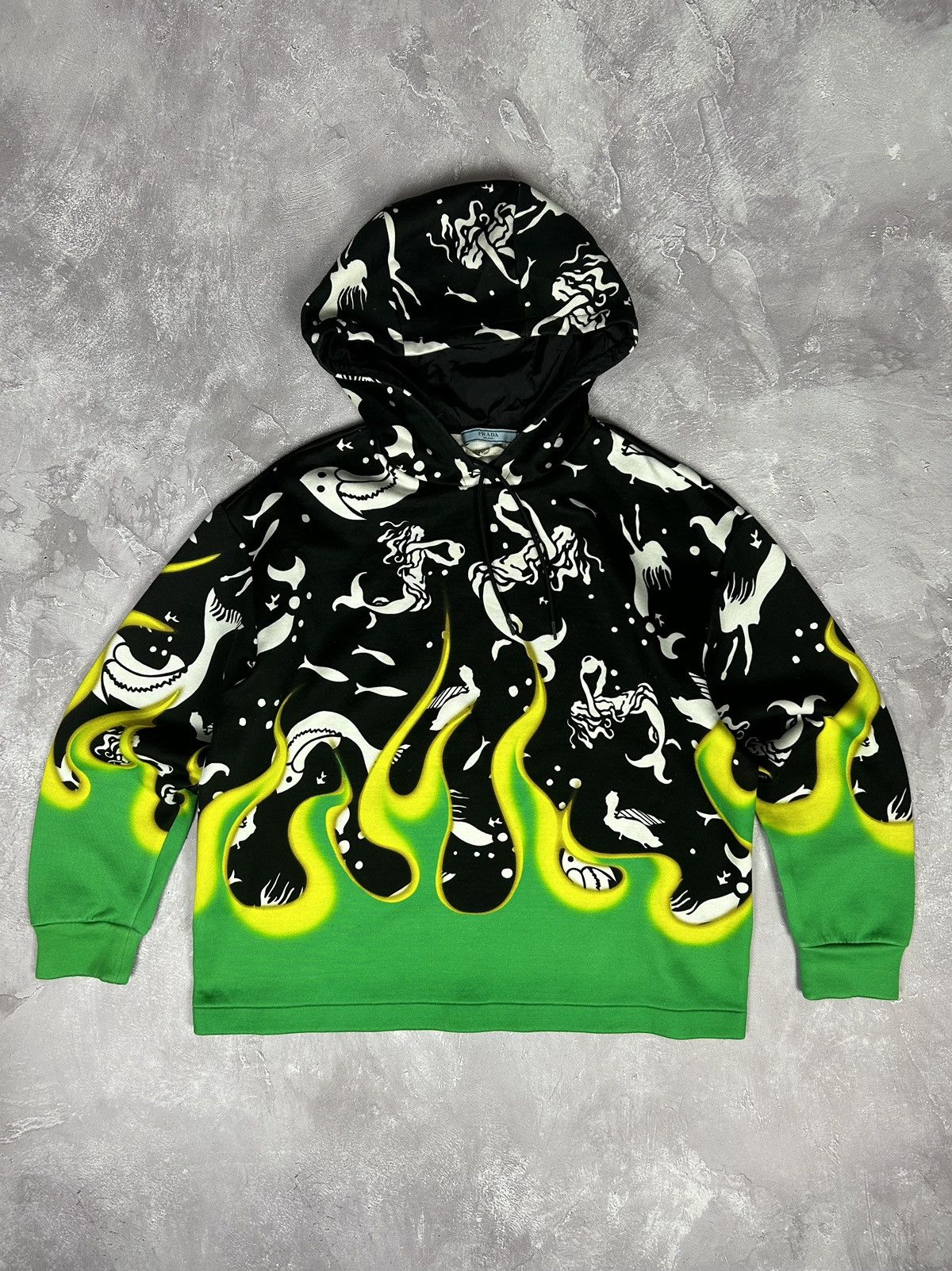 Prada PRADA Special Edition Mermaid Flames Hoodie Size S VERY RARE Size S / US 4 / IT 40 - 2 Thumbnail