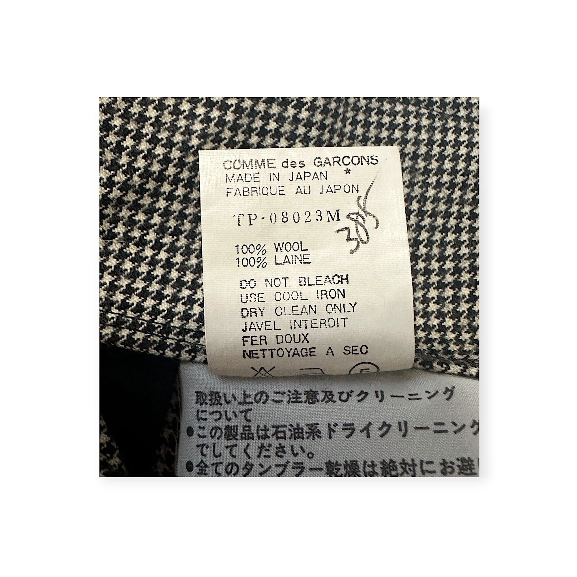 Comme des Garcons COMME DES GARÇONS Tricot Black/White Houndstooth Wool Short Size 25" / US 0 / IT 36 - 6 Thumbnail