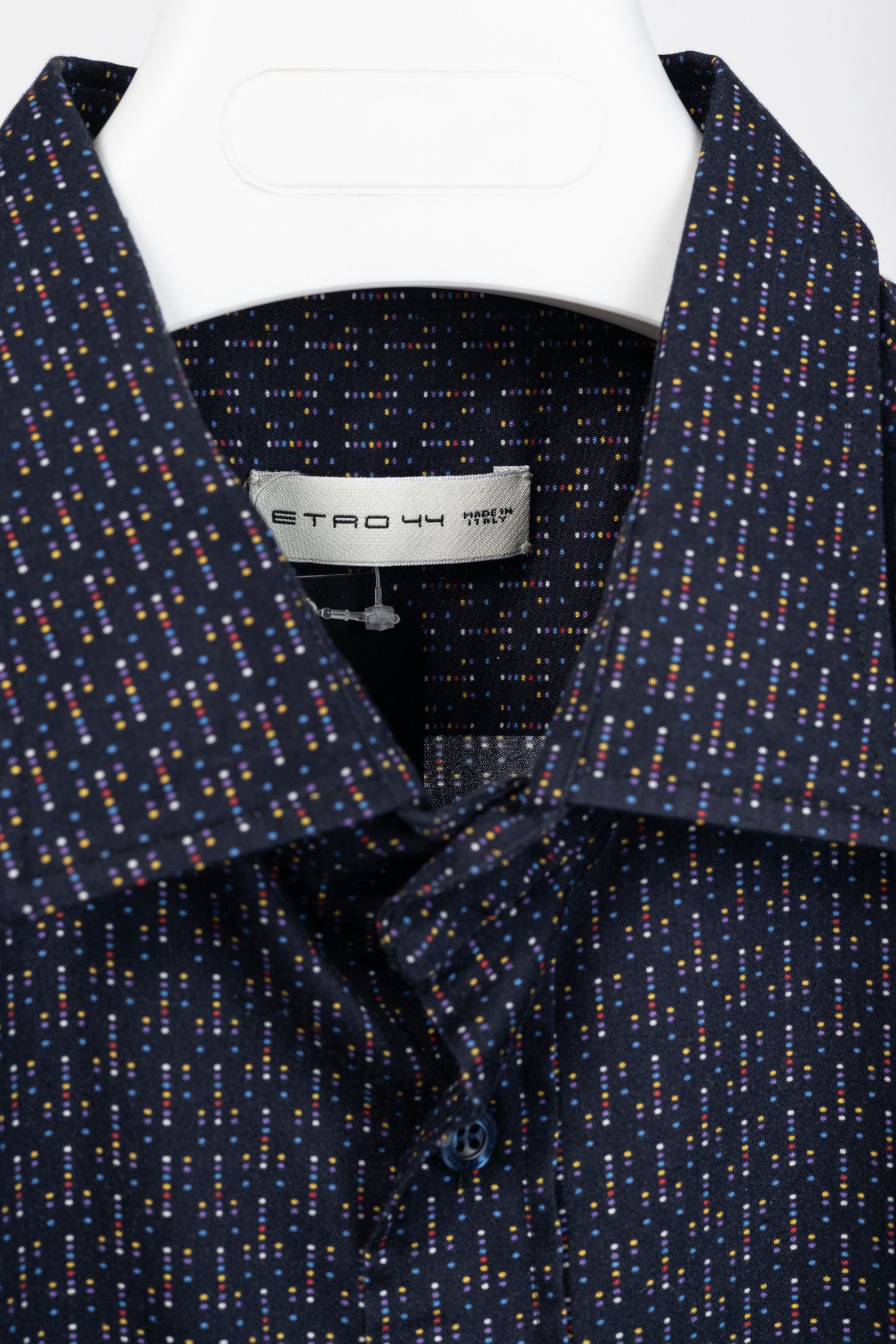 Etro Etro Navy Micro-Dot Cotton Buttoned Shirt Size US XL / EU 56 / 4 - 4 Thumbnail