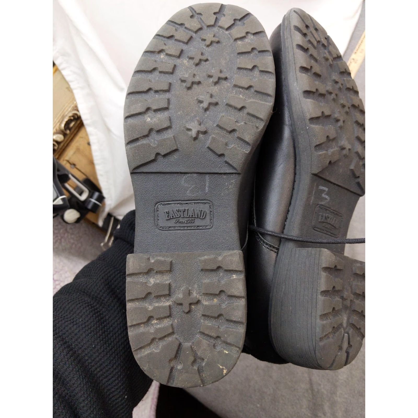 Eastland Eastland Blair Boots Womens 11 43.5 Black Leather Ankle Combat Zip Lace Up Size US 11 / IT 41 - 6 Thumbnail