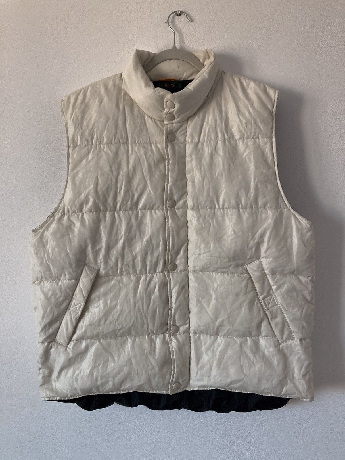 image of J Crew Vintage Down Vest in White, Men's (Size Large)