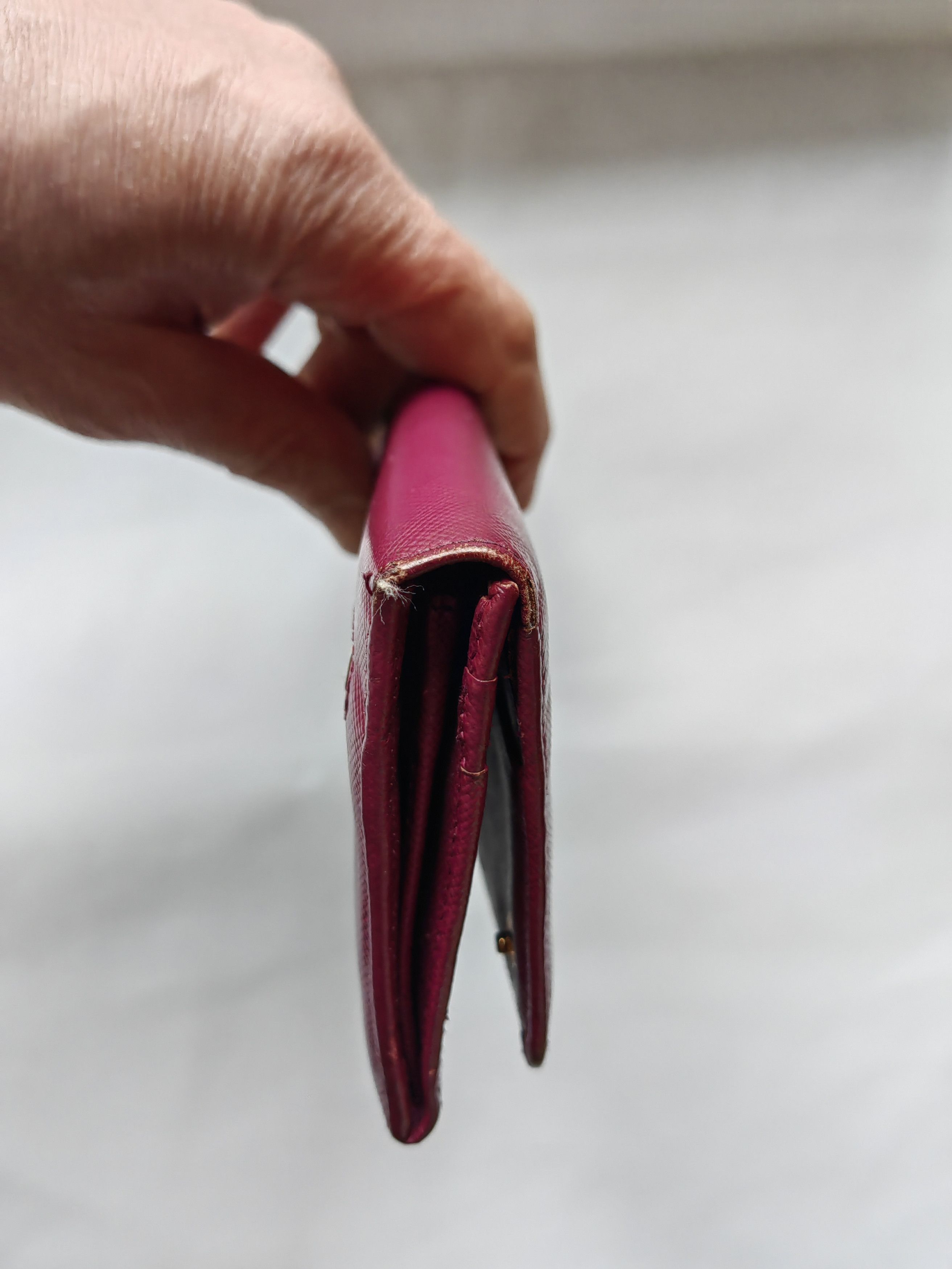 Prada Authentic Prada Wallet Saffiano Long Logo Magenta Size ONE SIZE - 12 Thumbnail