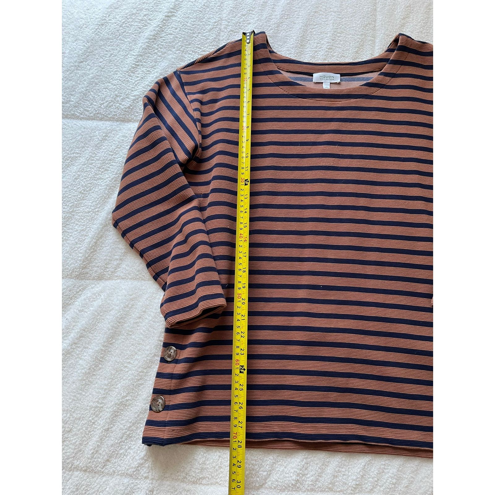 Haven Haven Well Within Marled Knit Striped Boat Neck Top Long Size L / US 10 / IT 46 - 5 Thumbnail