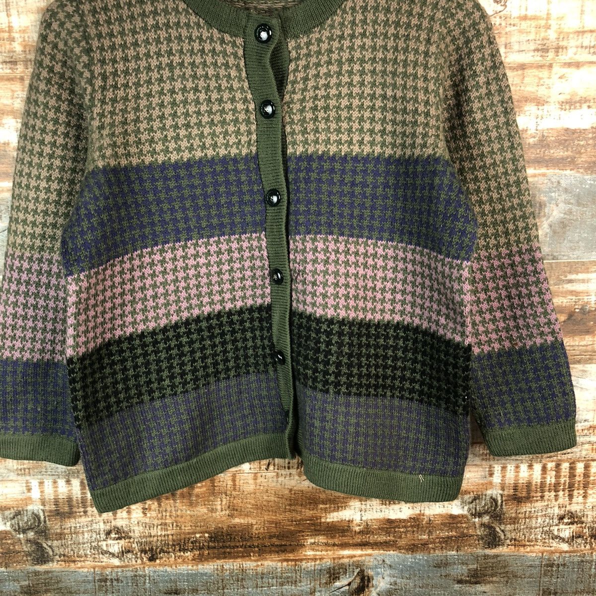 Homespun Knitwear × Japanese Brand Japanese Brand Green Patterneds Knitwear #A1818 Size XS / US 0-2 / IT 36-38 - 6 Thumbnail