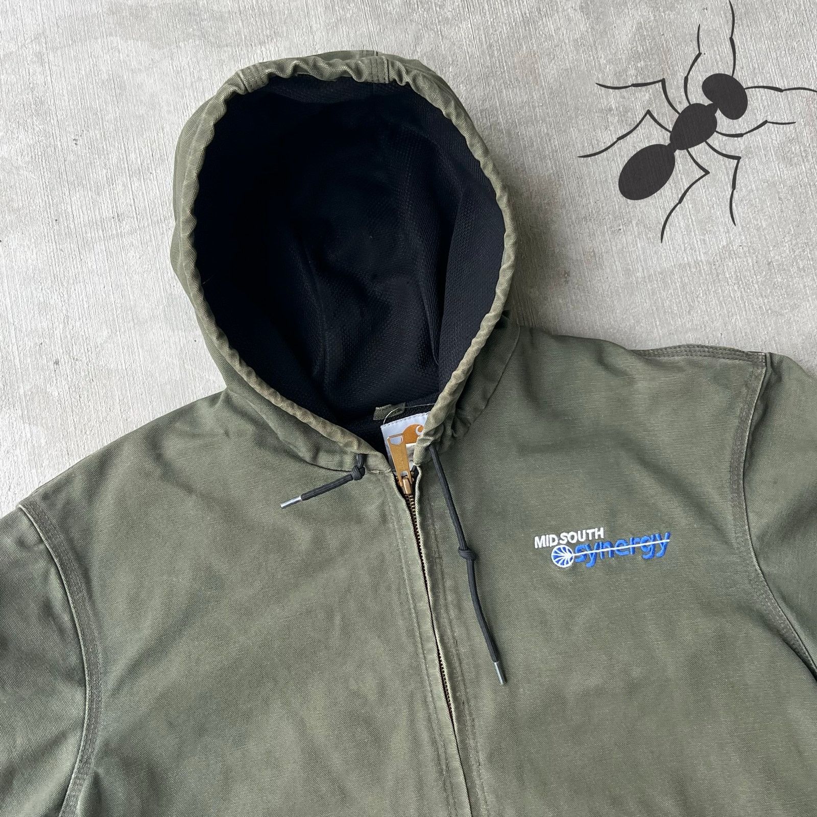 Carhartt × Vintage Carhartt J131 GRN green hooded active work wear jacket Size US L / EU 52-54 / 3 - 11 Thumbnail
